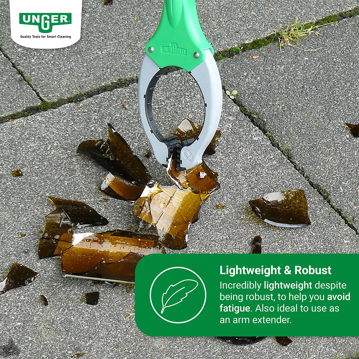 UNGER NiftyNabber Trigger Pinza multiuso (lunghezza 93 cm, Pinza per rifiuti, con punta magnetica, testa di presa girevole a 360°, molto robusta) NT090