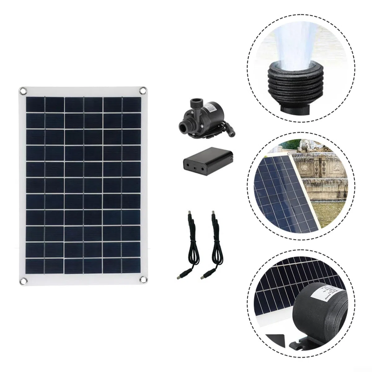 HpLive 50 W, 800 l/h, fontana solare, a basso rumore, a cascata, per stagno, piscina, acquario
