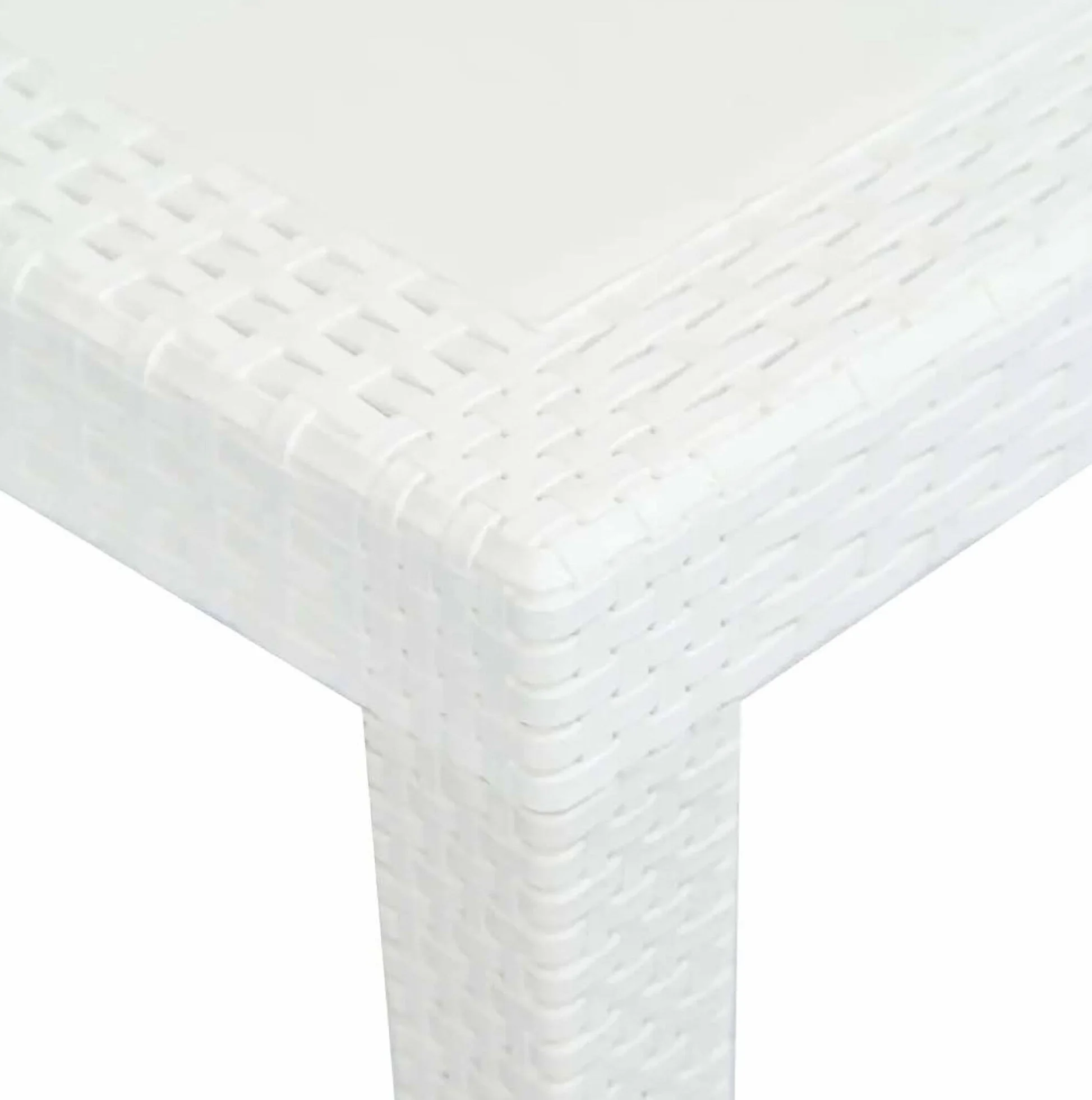 Dmora Set salotto da esterno Manarola, tavolo allungabile con 4 sedie, effetto rattan, Made in Italy, Bianco