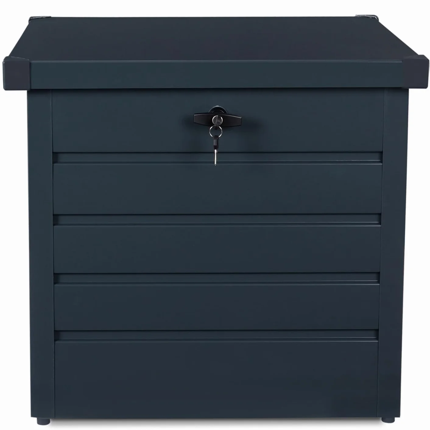 IDMarket - Baule Contenitore Metallico con Serratura Grigio Antracite per Giardino 200L