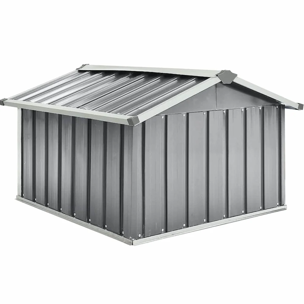 vidaXL Capanno per Robot Tosaerba 92x97x63 cm Acciaio Zincato Grigio