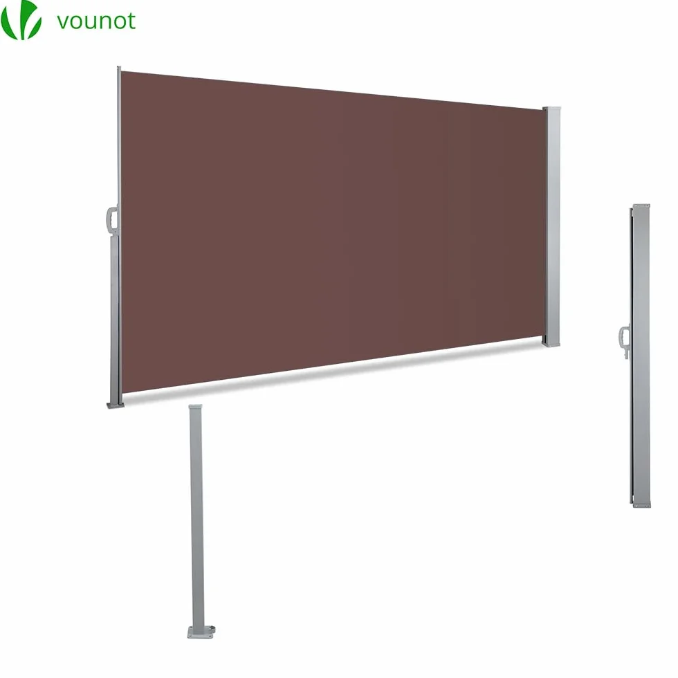 Tenda Paravento Laterale Riavvolgibile Antivento Protezione Privacy 180 x 300 cm Marrone Scuro