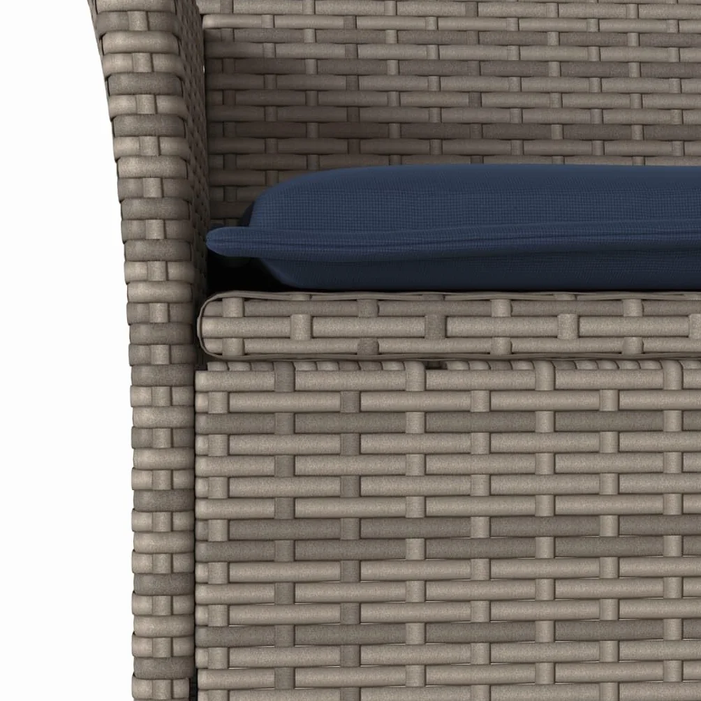 vidaXL Sedie da giardino con cuscino, 2 pezzi, grigio pietra artificiale