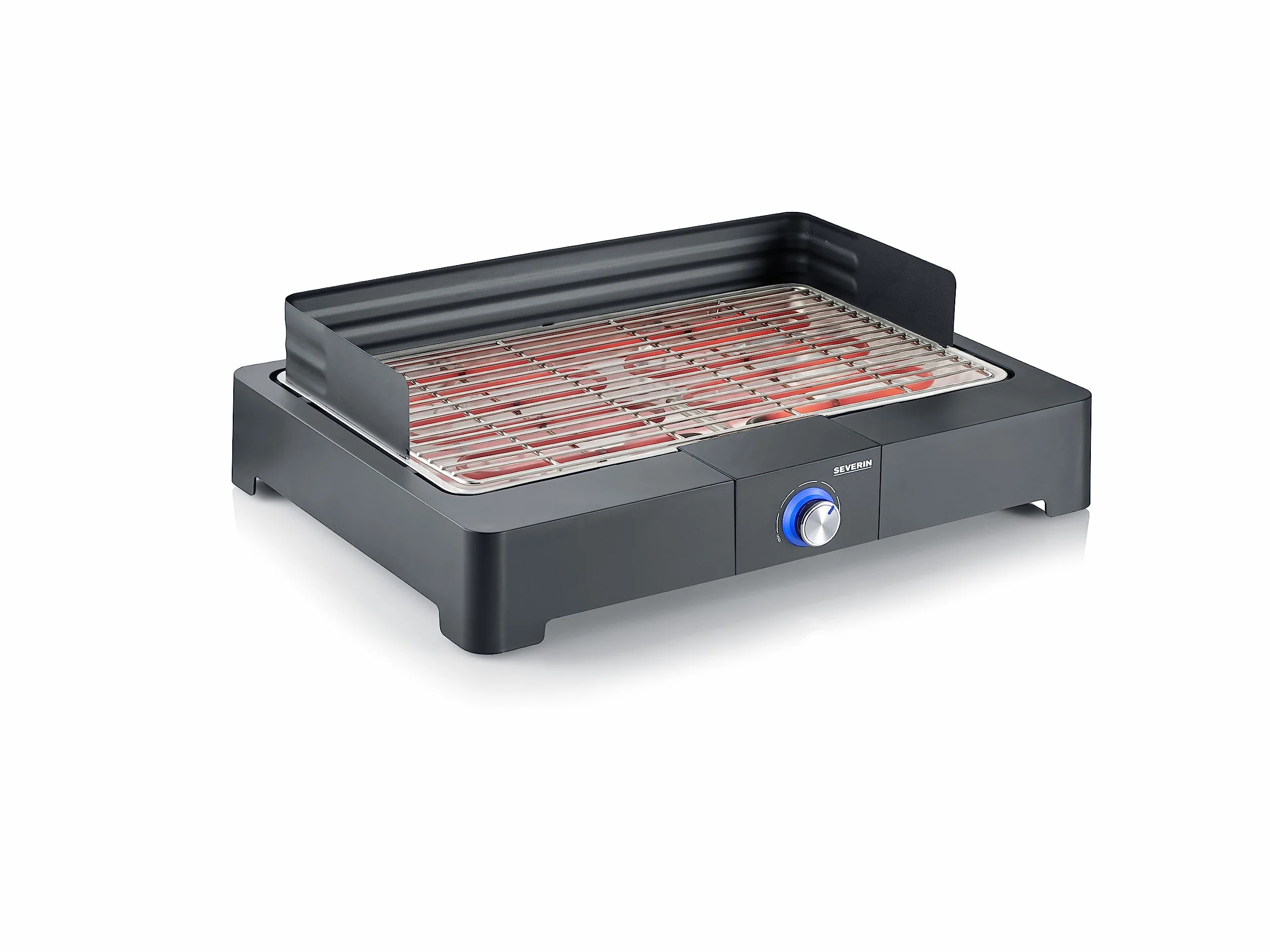 SEVERIN Barbecue Elettrico da Tavolo 2200W Griglia Inox SafeTouch Nero PG 8565