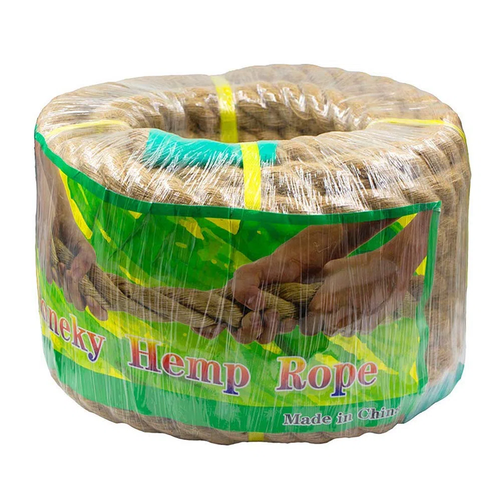 Aoneky Corda Juta Naturale 14/16/20/25 /30/40 /50mm, 8M/15M/30M - Grosse Corda Canapa Intercciata per Giardinaggio, Amaca, Barca, Decorazione Interni, Sport,Lavoro di Bricolage(30M x 30mm)