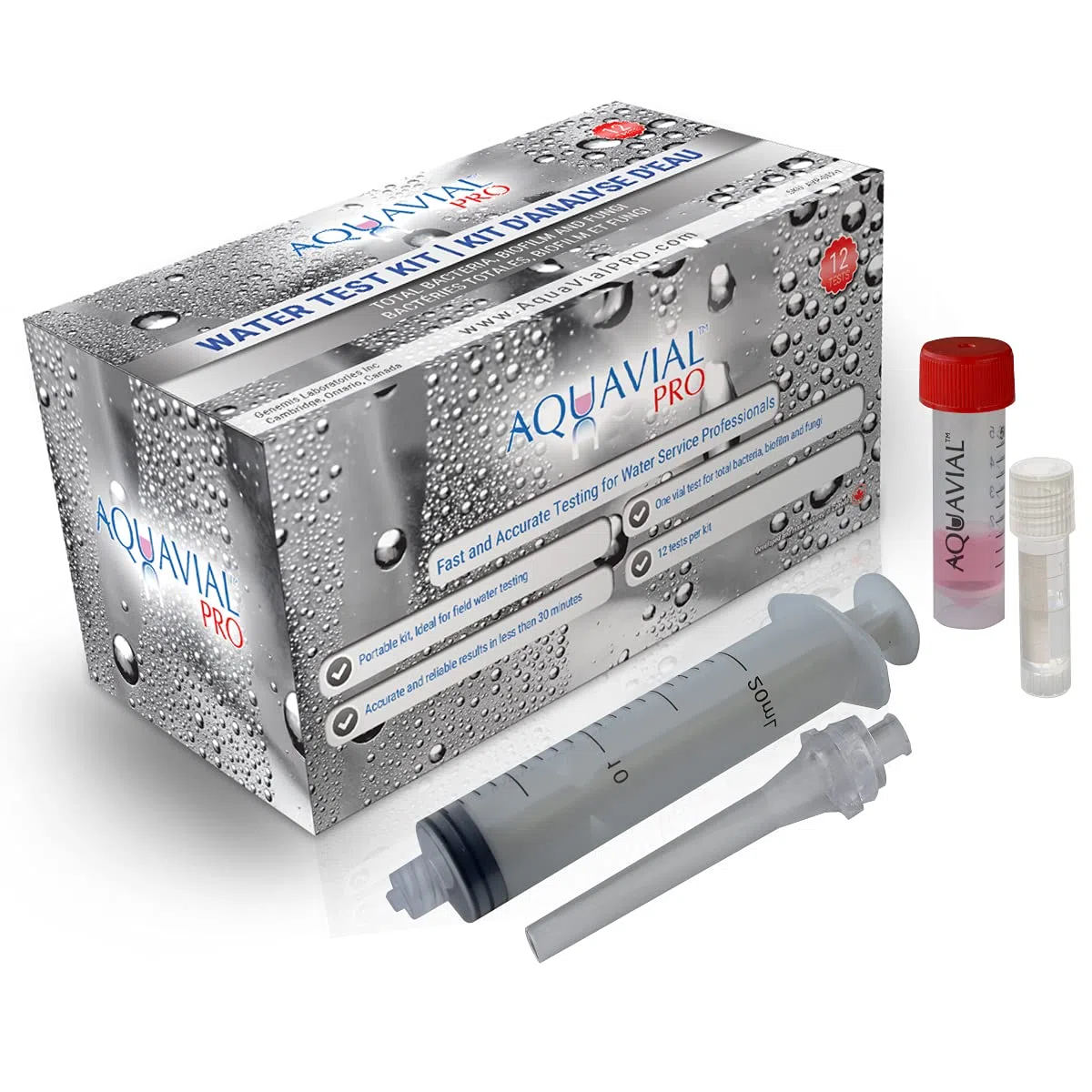 PRO Kit professionale per test della legionella per il rilevamento di batteri totali, lieviti e muffe - 12 pz | Test rapido dell'acqua con standard EPA | Test per acqua medicale dentale
