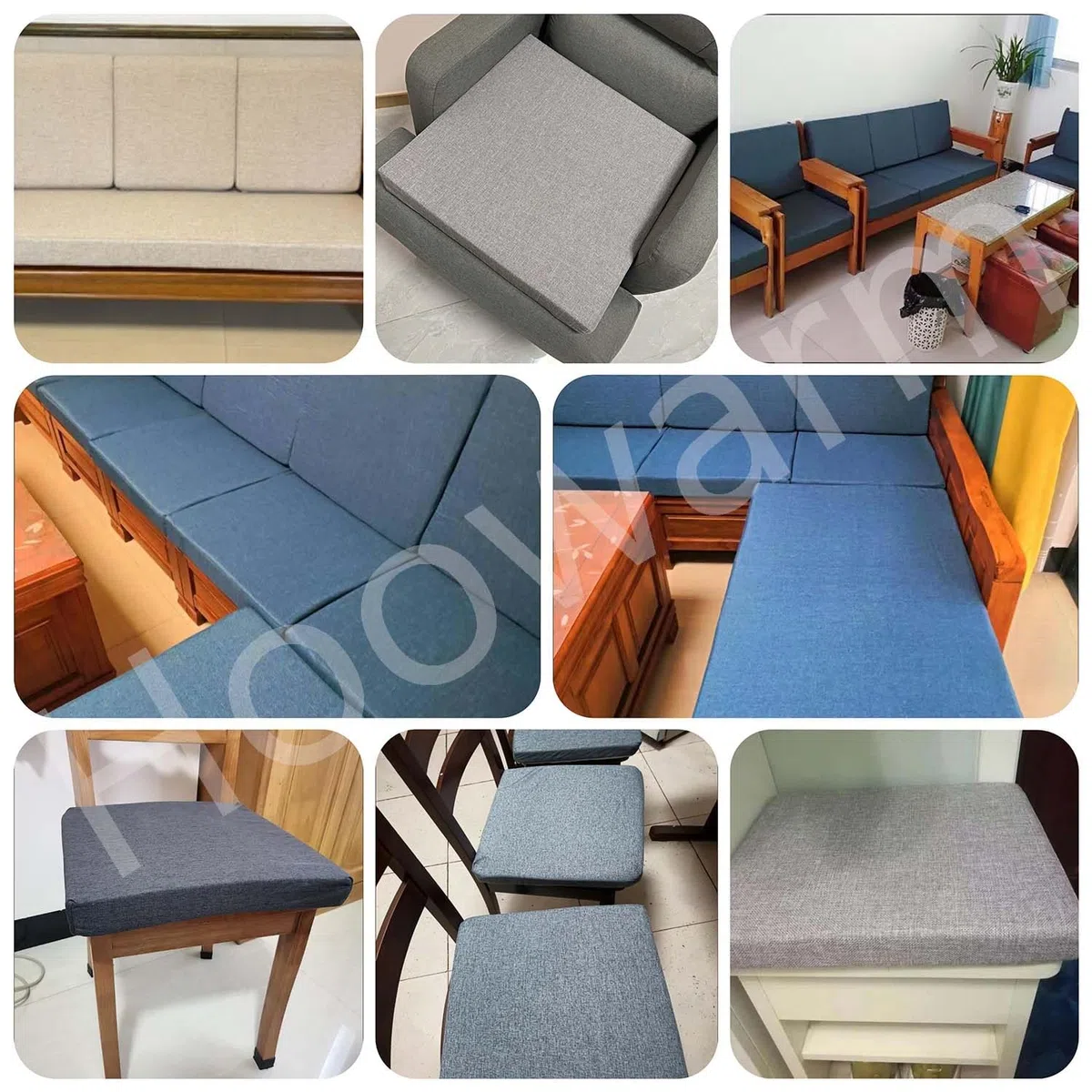 Cuscino Quadrato da Pavimento Memory Foam Antiscivolo Sfoderabili 55x55x15cm Interno Esterno