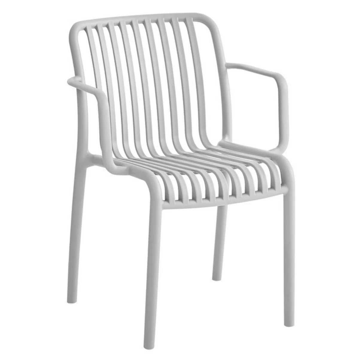 Set 6 Sedie Impilabili in Polipropilene Anti-UV per Esterno Interno, Bianco