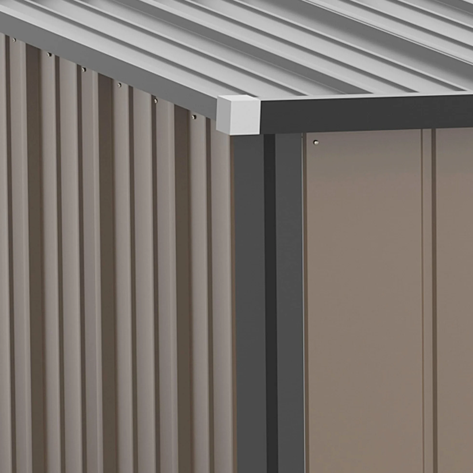 Outsunny Casetta da Giardino 1.34m² Acciaio Zincato Capanno Porta Attrezzi 161.5x94.5x196cm Marrone