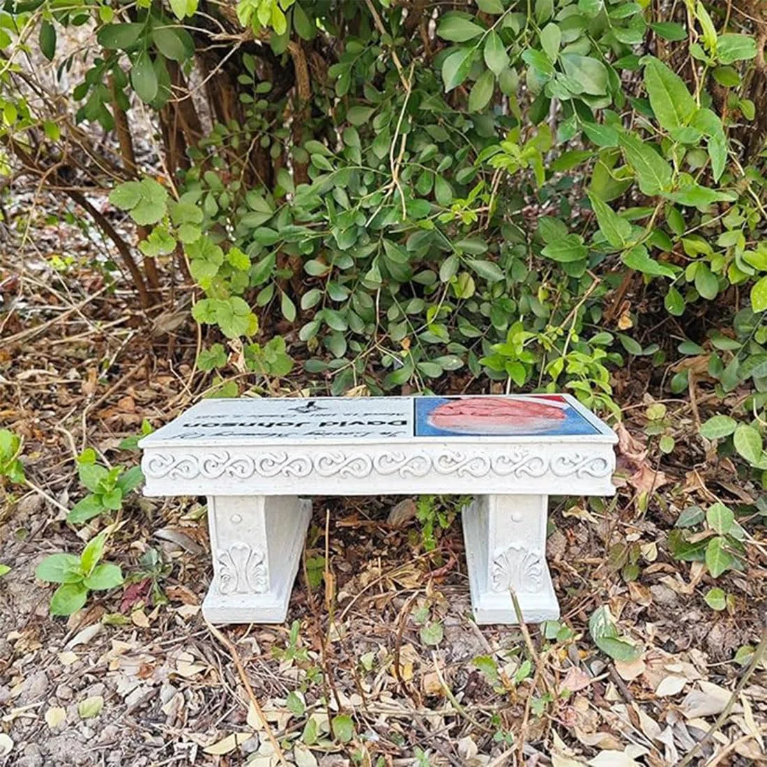 Personalizzato Human Memorial Bench Pietre con Photo Garden Stone Memorial Bench Placche per All'aperto Regali per Qualcuno che ha perso una persona amata o Pet Dog Cat