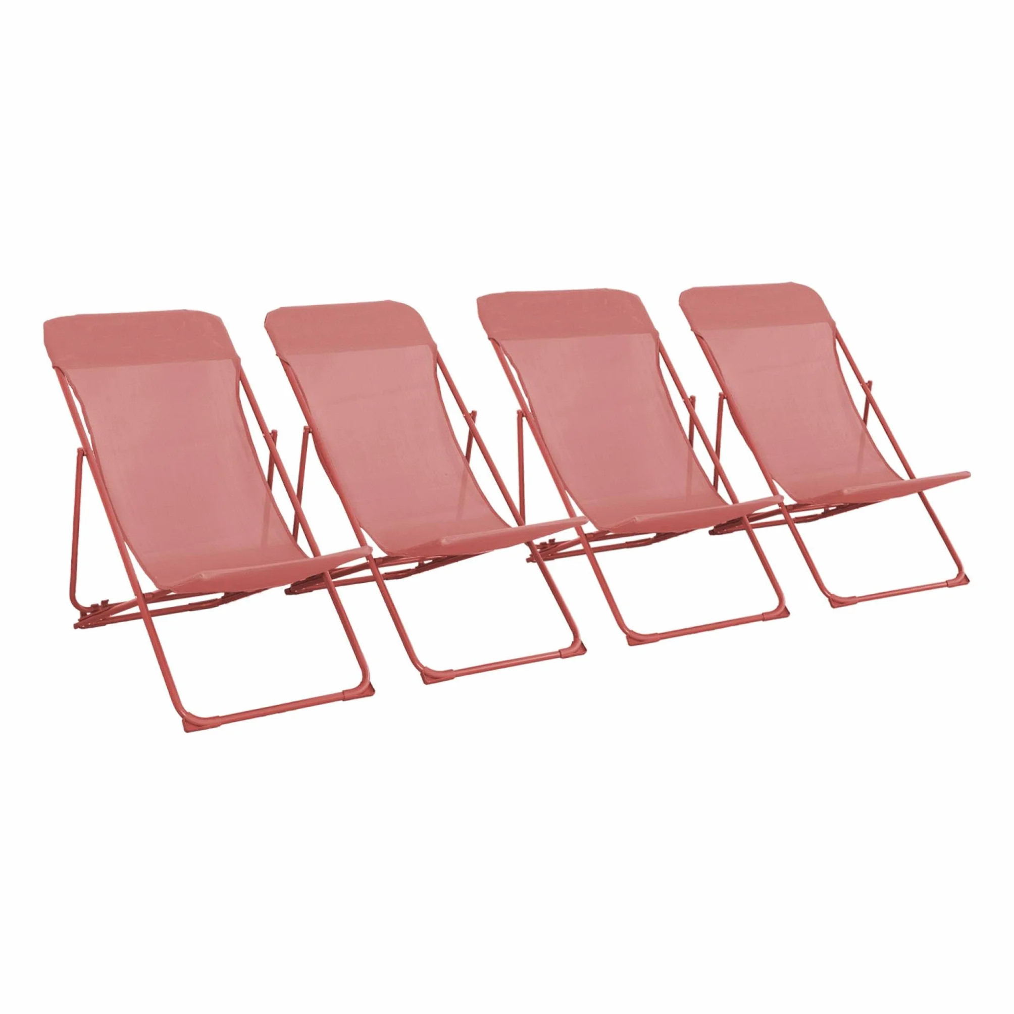 Set 4 sdraio pieghevoli Terracotta - 83x88x95 cm
