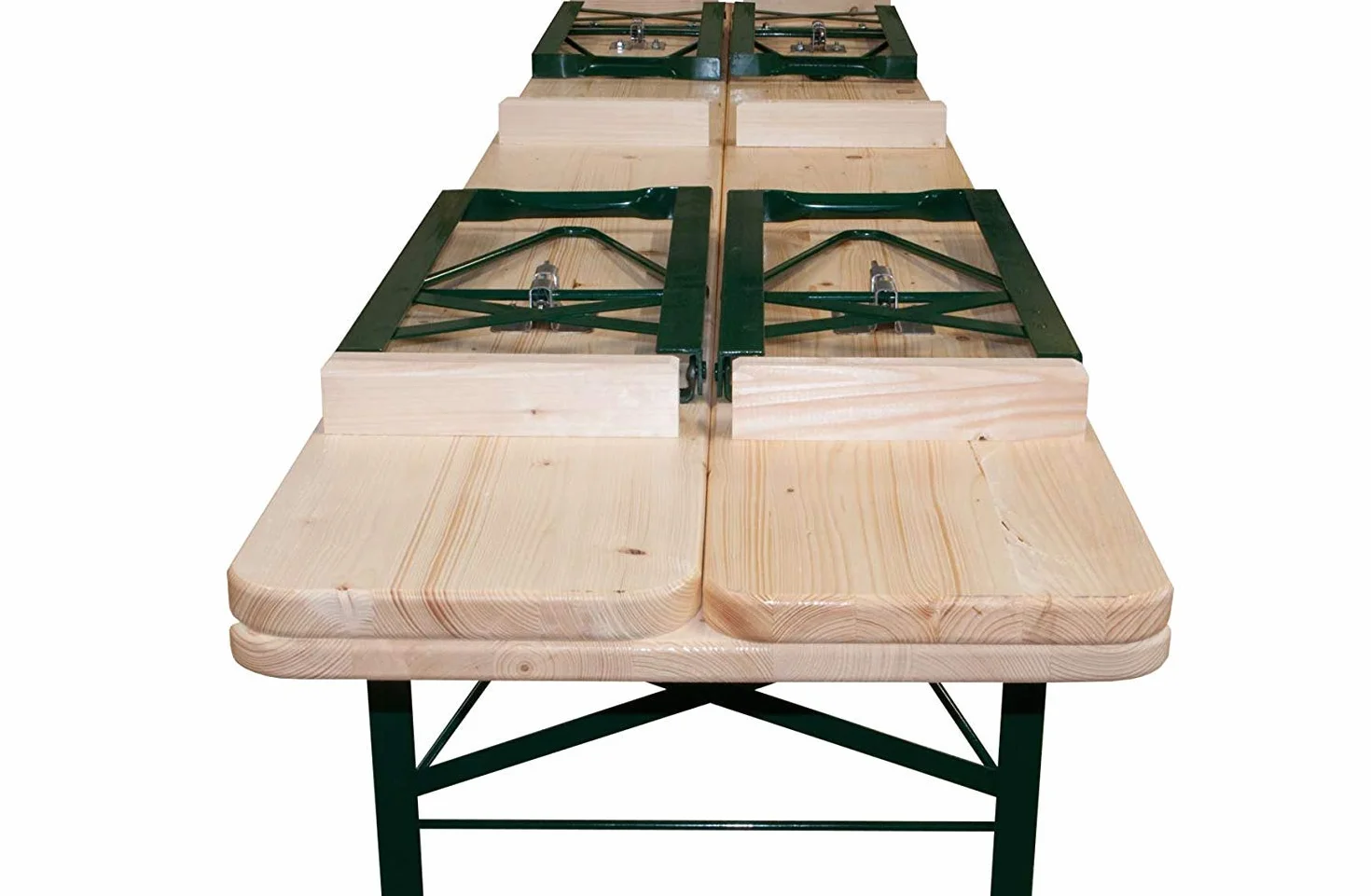 AVANTI TRENDSTORE Luma Set da Birreria Pieghevole in legno Tavolo 180cm + 2 Panche per Party