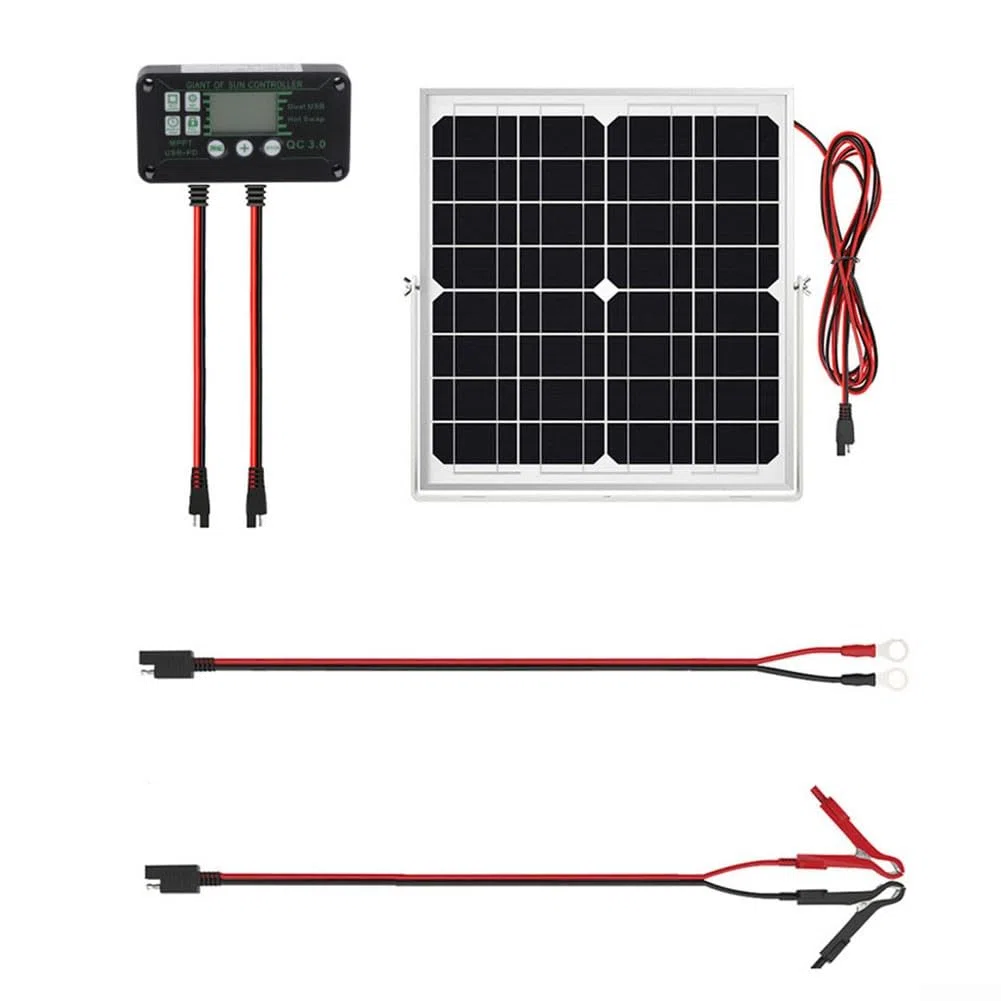 Solars Caricabatterie MPPT 12V Kit Ricarica Auto Barca