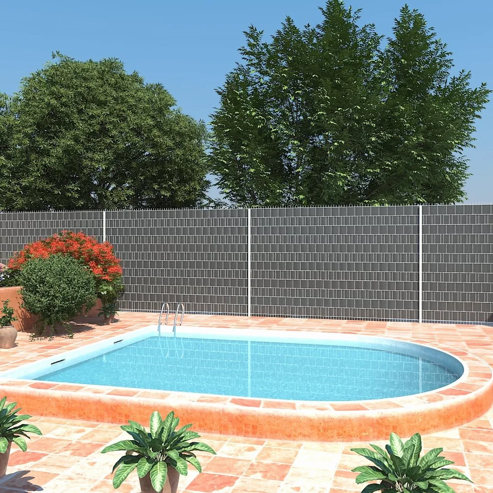SONGMICS GPJ50GY Strisce frangivista in PVC, extra spesse con 25 clip di fissaggio, 50 m x 19 cm