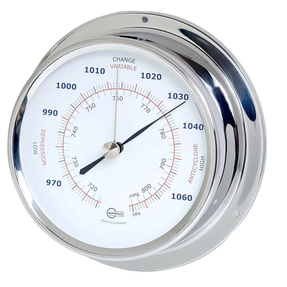 Barigo Barometro Regatta acciaio inossidabile, argento, 120 mm x 40 mm