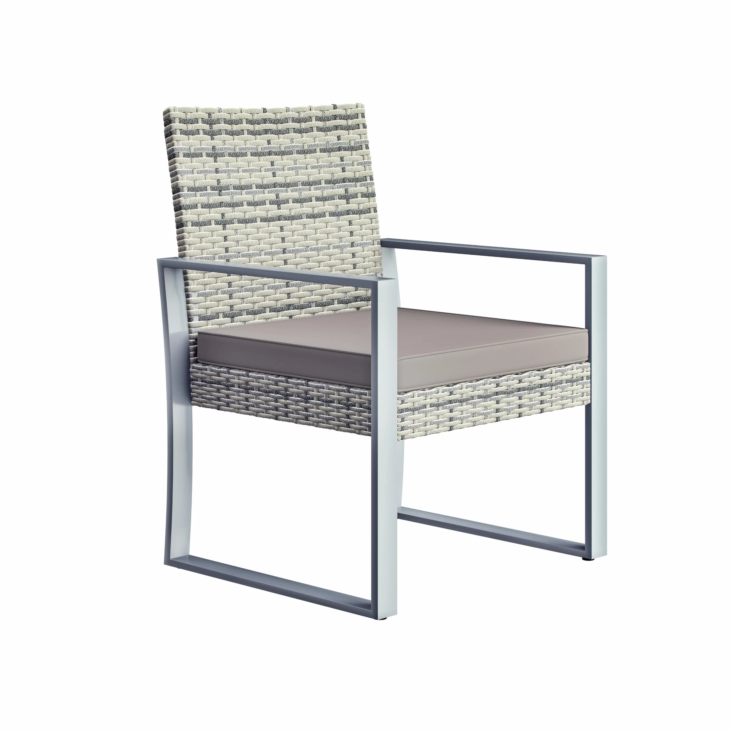 Casaria Mobili Giardino Polyrattan Robusto Tavolo WPC 160kg 2 Sedie Regolabili Cuscini Terrazza Balcone Lounge Set