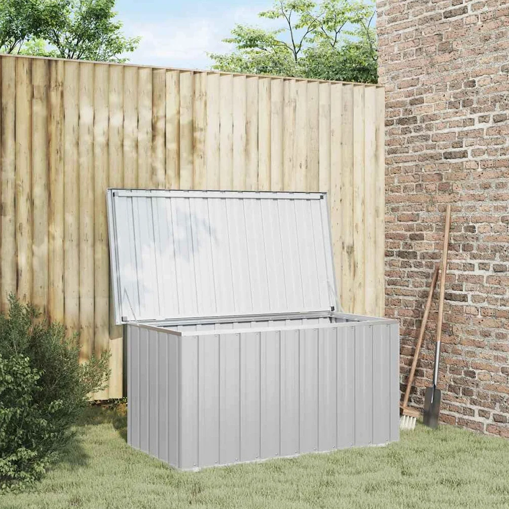 vidaXL Baule da Giardino Grigio 129x67x65 cm