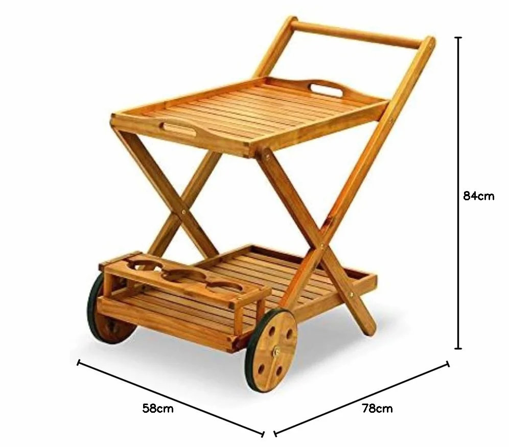 Carrello Portavivande in Legno di Acacia Q.bo
