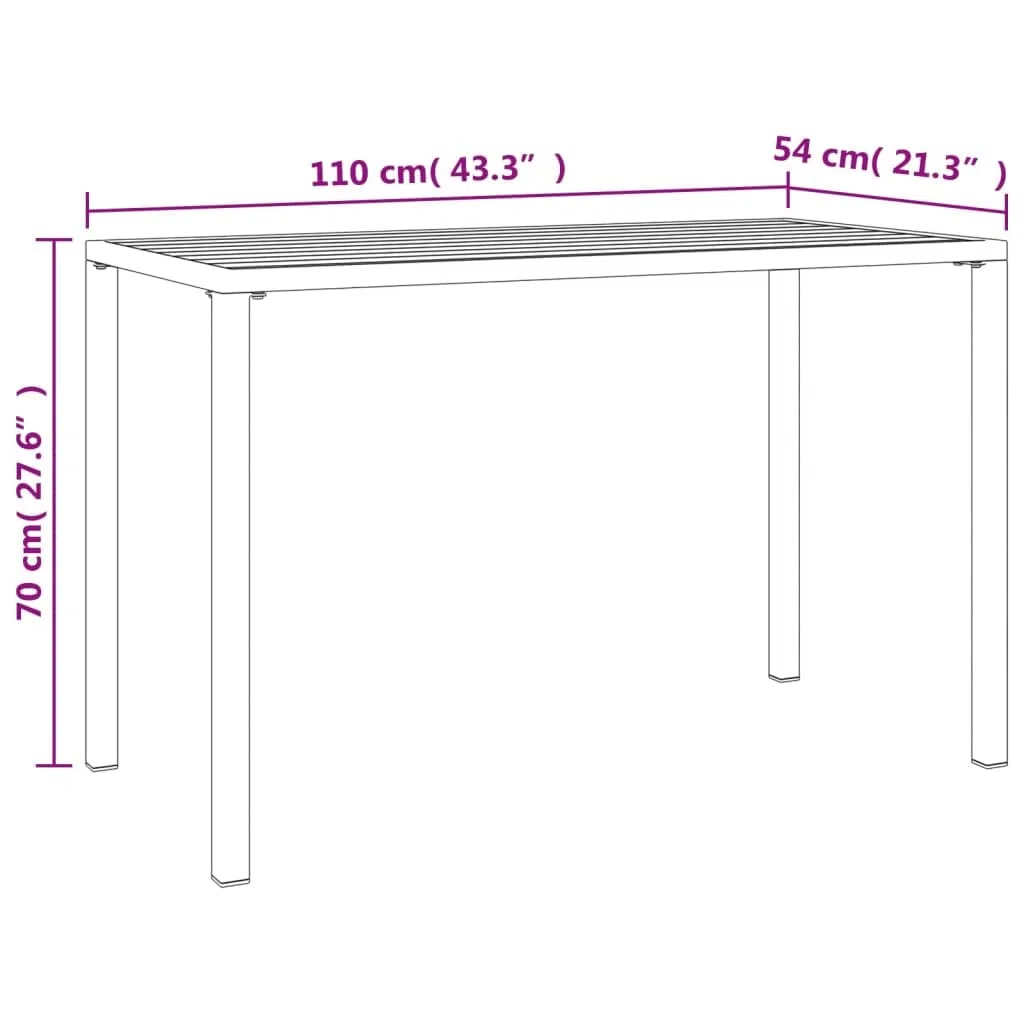 vidaXL Tavolo da Pranzo da Giardino Antracite 110x54x70 cm Acciaio, Tavolo da Giardino, Tavolo da Pranzo, Tavolo da Esterno, Tavolo, Tavolo da Patio