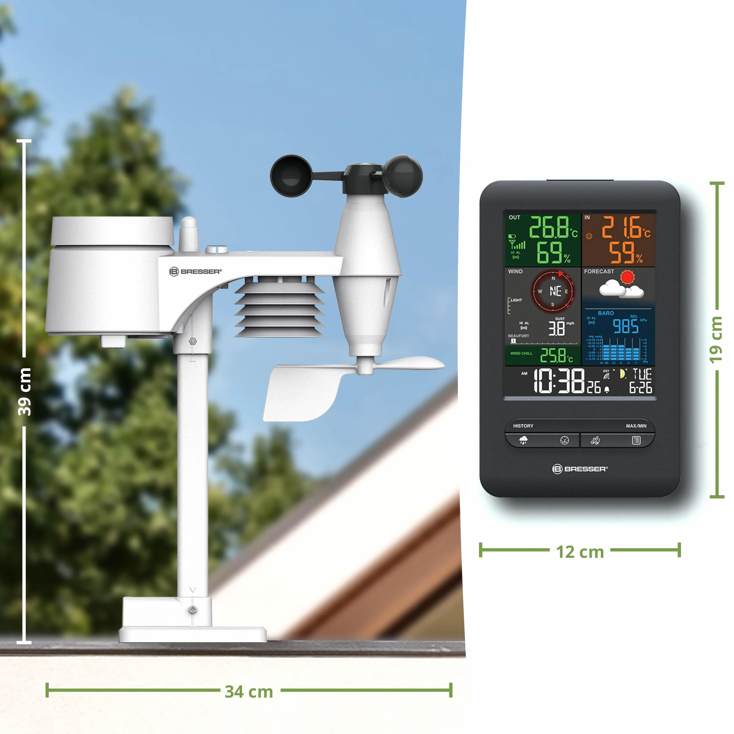 Bresser Centro Meteo 5 in 1 Beaufort con display a colori