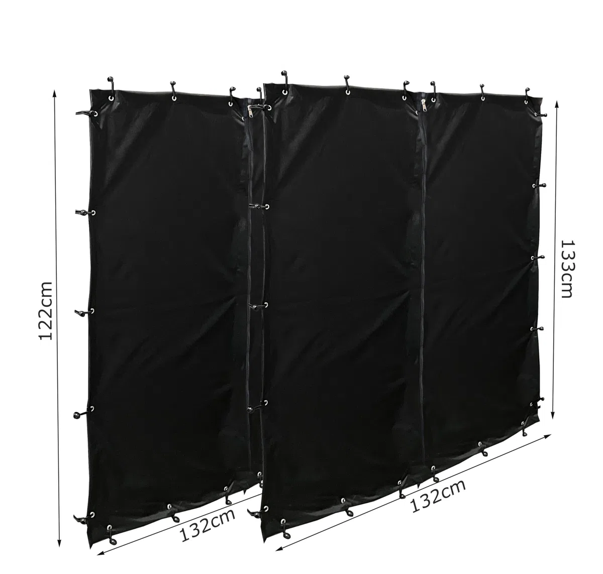 Tenda protezione intemperie PVC nero 145x70x145cm per riparo legna ardere
