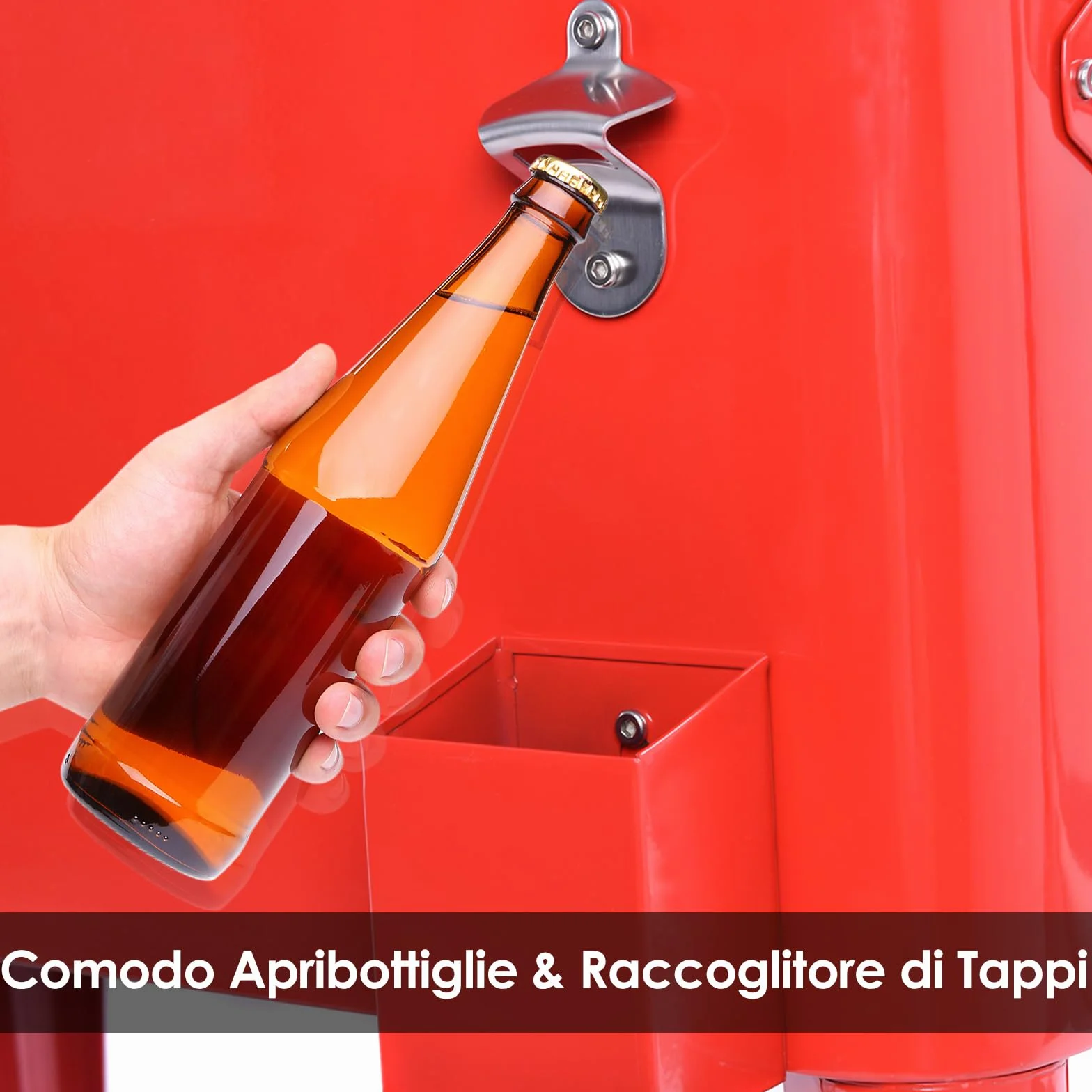 COSTWAY Carrello Portavivande Refrigerante 76L con Ruote Bloccabili e Apribottiglie 79x40x87 cm