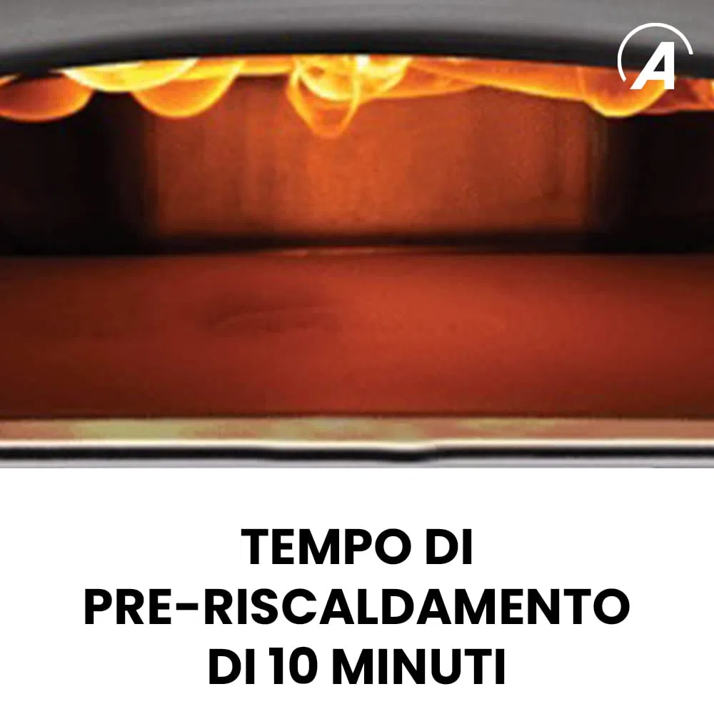 ARDES ARPIZ02 Forno Pizza DANTE Acciaio Inox con Pala Spatola e Pietra Refrattaria