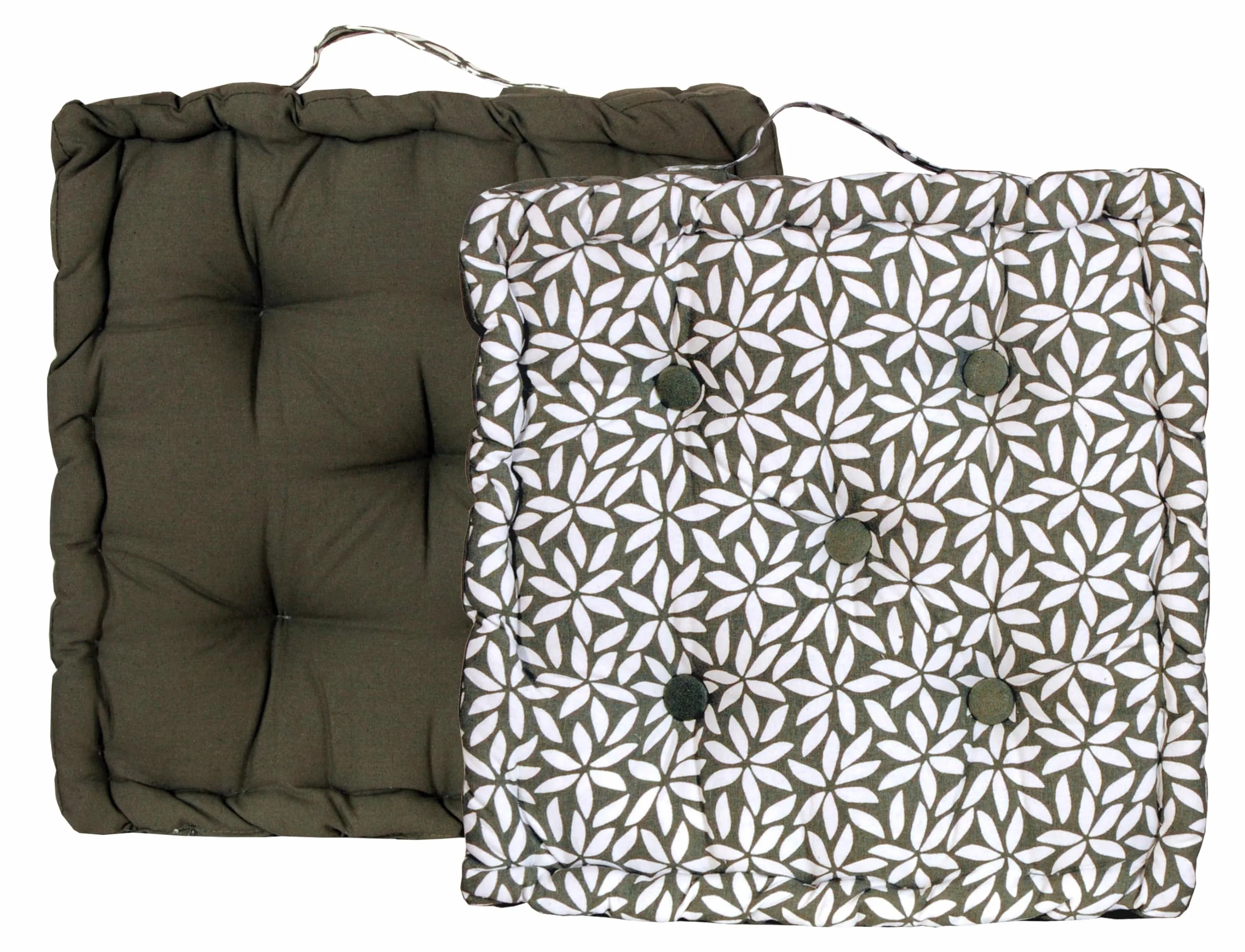 Atout Ciel Cuscino da pavimento 40 x 40 cm con manico, cachi