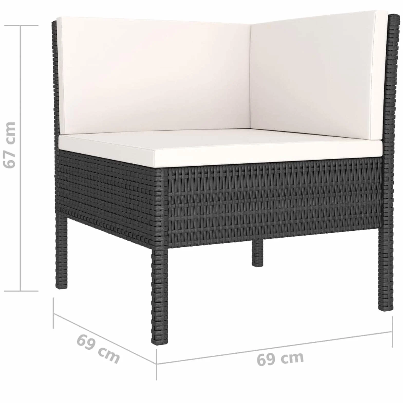 6pz Set Divano Giardino per Esterno, Divano da Esterno, Salotto da Giardino, Divano Rattan, Divani da Giardino, Set Salotto da Esterno con Cuscini in Polyrattan Nero