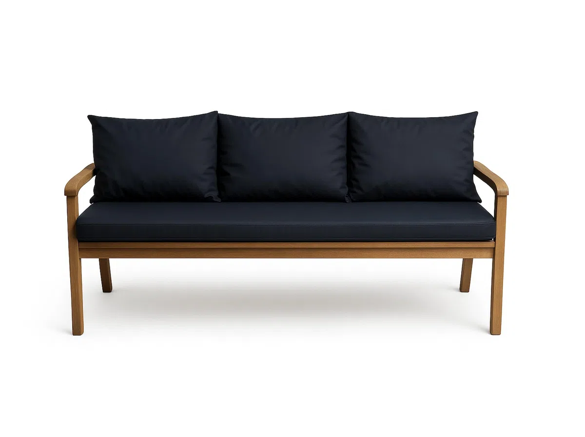 Cuscino per Panca da Giardino con Schienale SET Bifacciale 150x60x50 cm Blu Marino