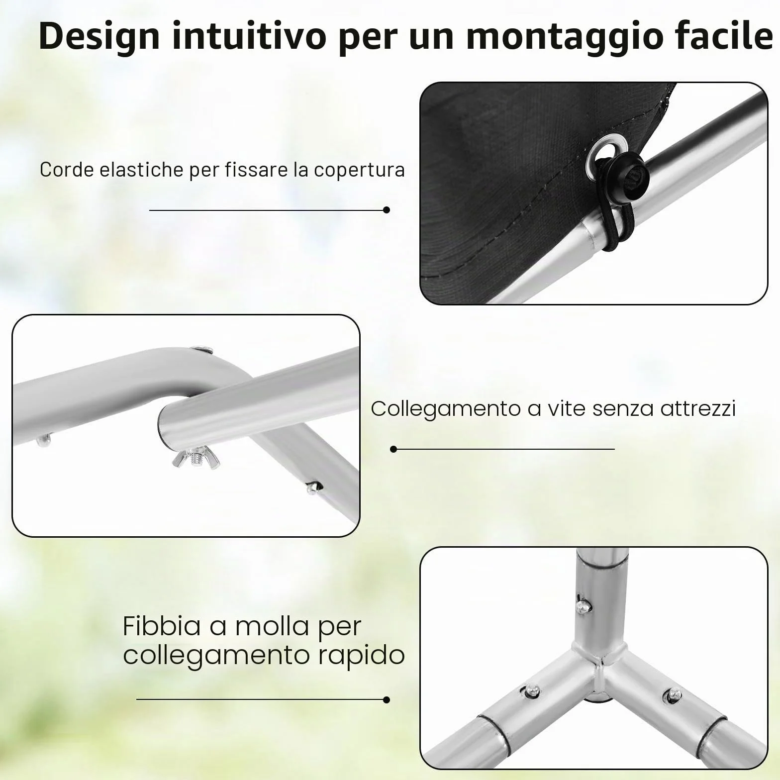 SOARS Capanno da Giardino 218 X 160 X 164 CM, Tenda Garage per Bici Moto Attrezzi, con Copertura en PE Impermeabile, Porta con Cerniera, Telaio in Metallo, Picchetti, per Esterno (Grigio Scuro)