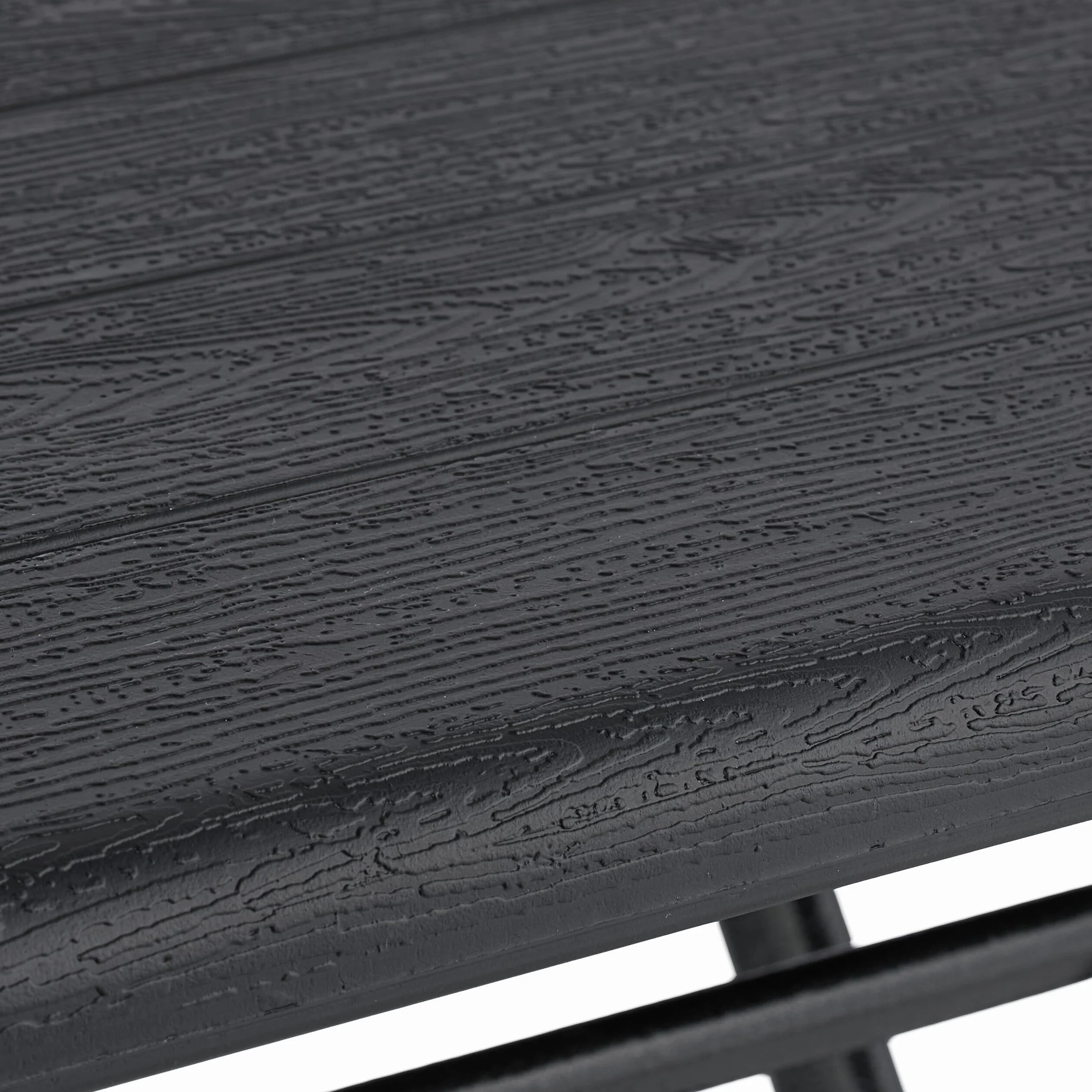 Relaxdays Tavolo Pieghevole da Giardino 73x62x62 cm Nero Effetto Legno