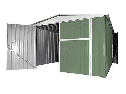 Box in Acciaio Zincato Casetta da Giardino in Lamiera 3.60 x 6.00 m x h2.30 m - 346 KG – 21 metri quadri (Verde)
