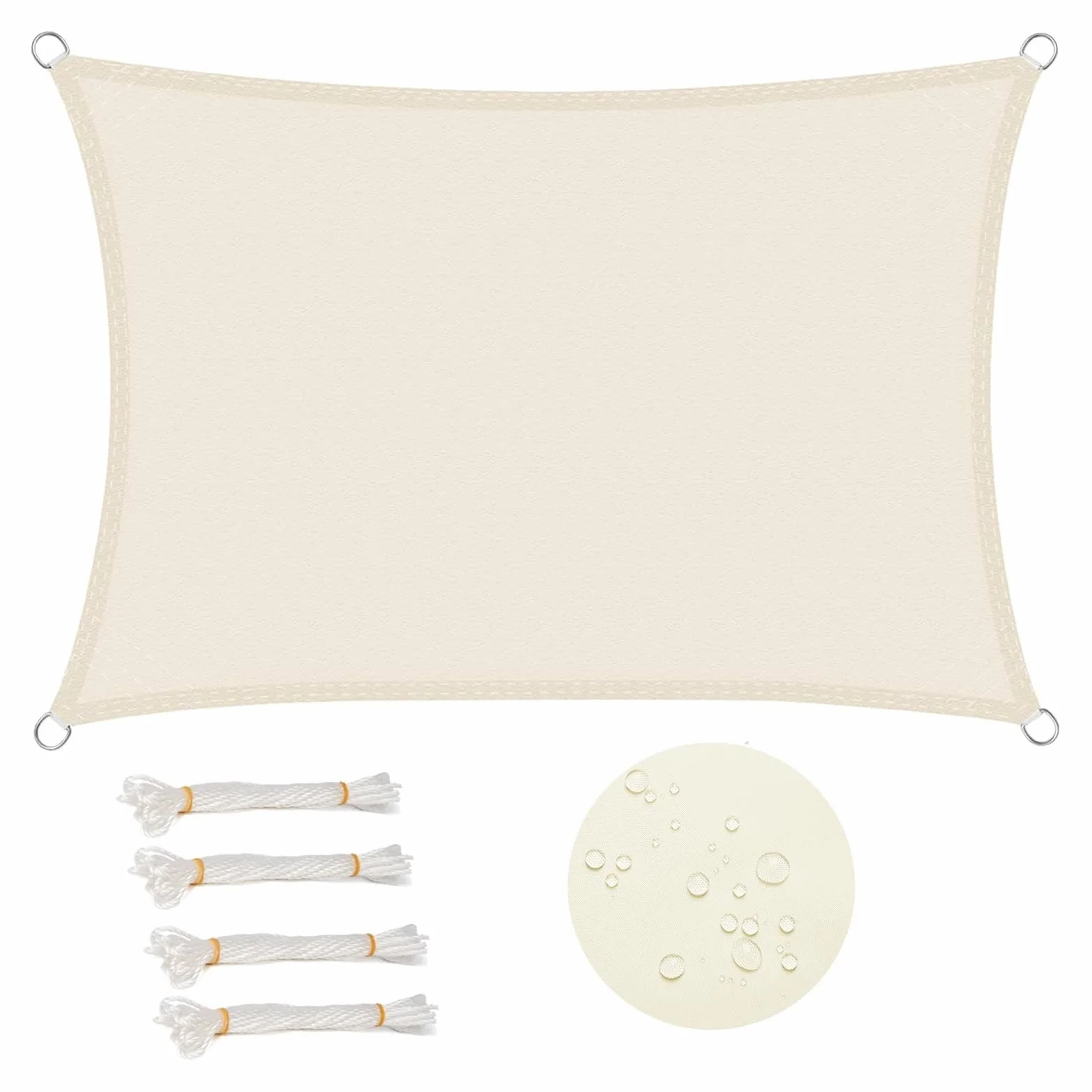 WOLTU Vela ombreggiante 5x7m PES 160 g/m² Impermeabile Rettangolare Protezione Solare Anti UV Giardino