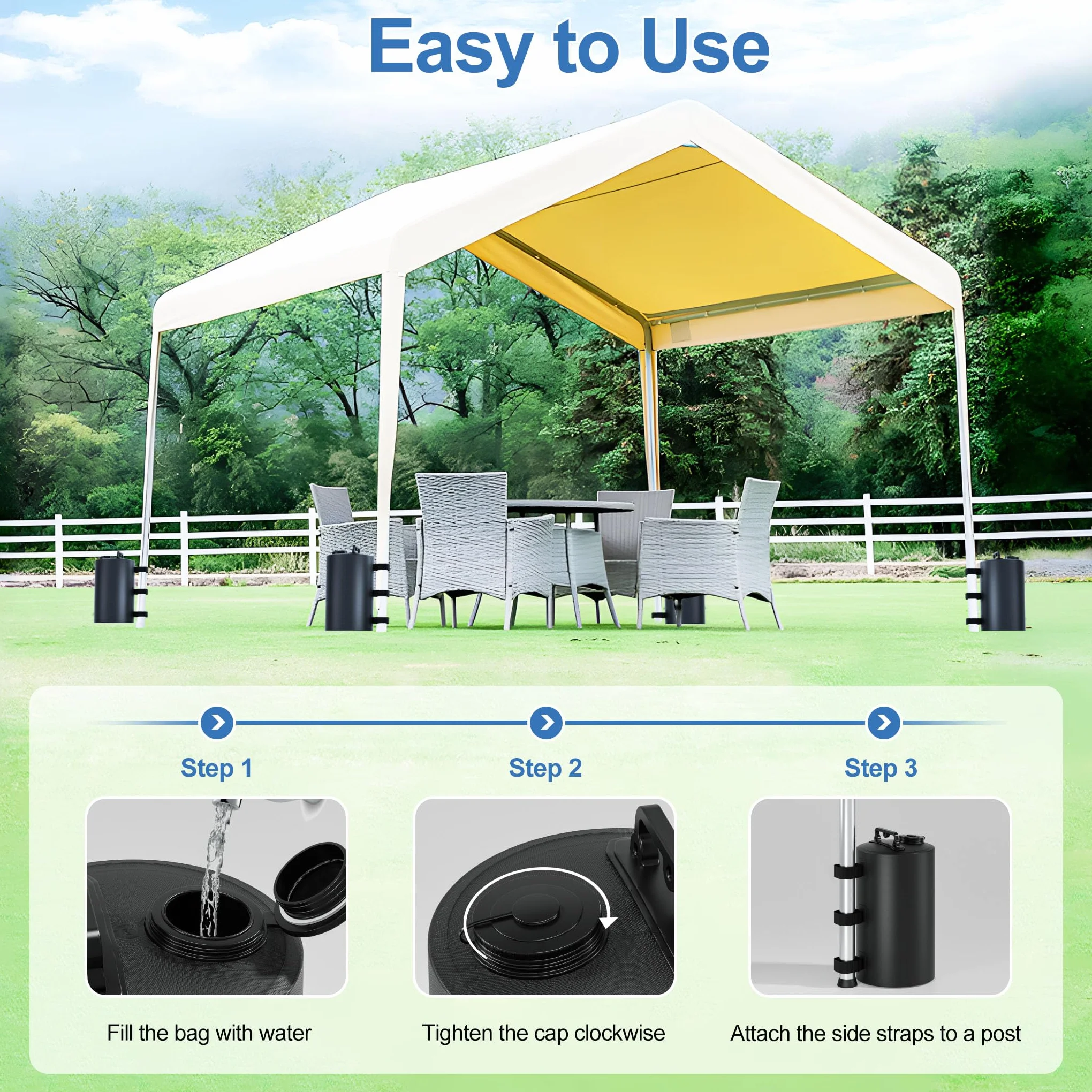 SONAMBULO Zavorre per Gazebo 88 lb (40 kg) Set di 4 Sacchi Pesi da Esterno 10 Litri