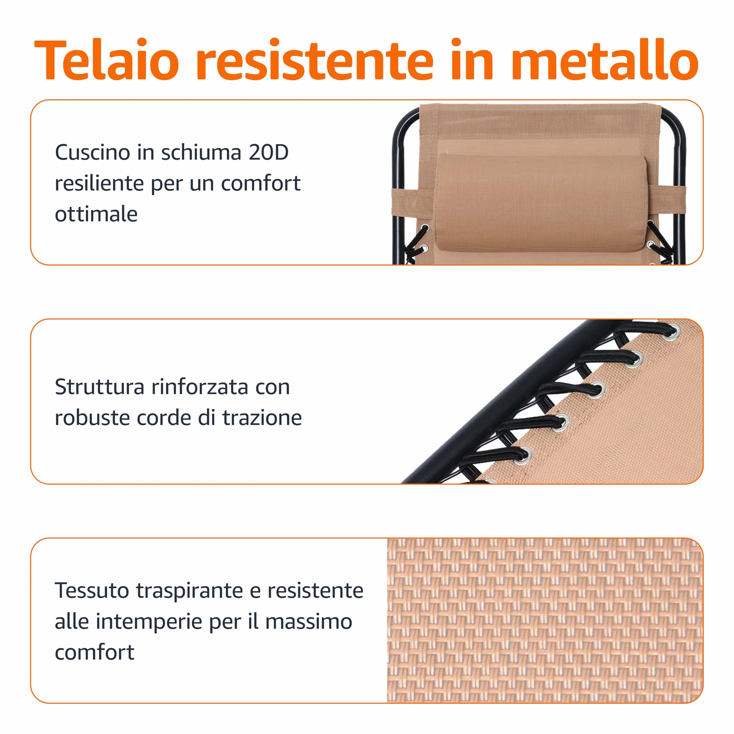 Amazon Basics Sedia a gravità zero, Beige