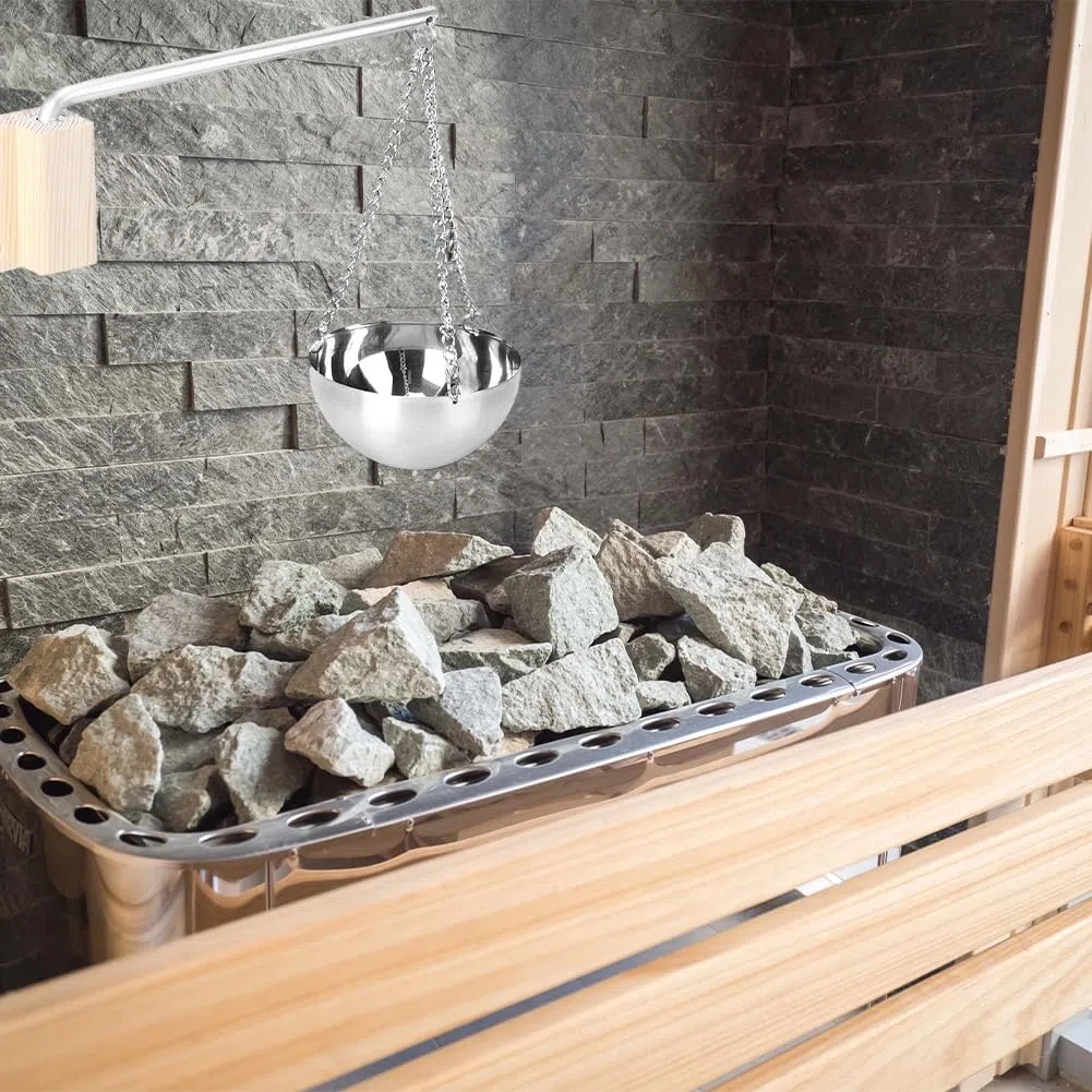 Ciotola per Aroma di Sauna in Acciaio Inossidabile Abete Rosso, Accessori Spa Evaporatore Appeso per Oli Essenziali