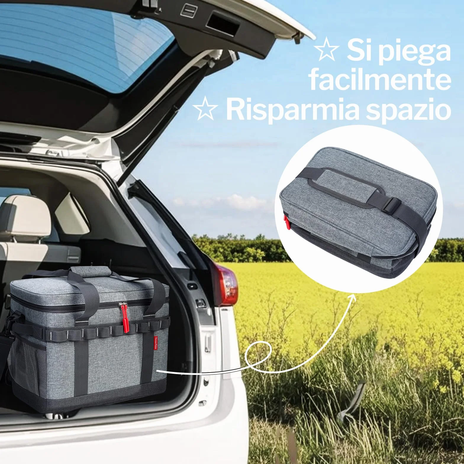 Borsa Termica 40L Raffreddamento 12 Ore Cooler Bag Portatile Manici Multipli