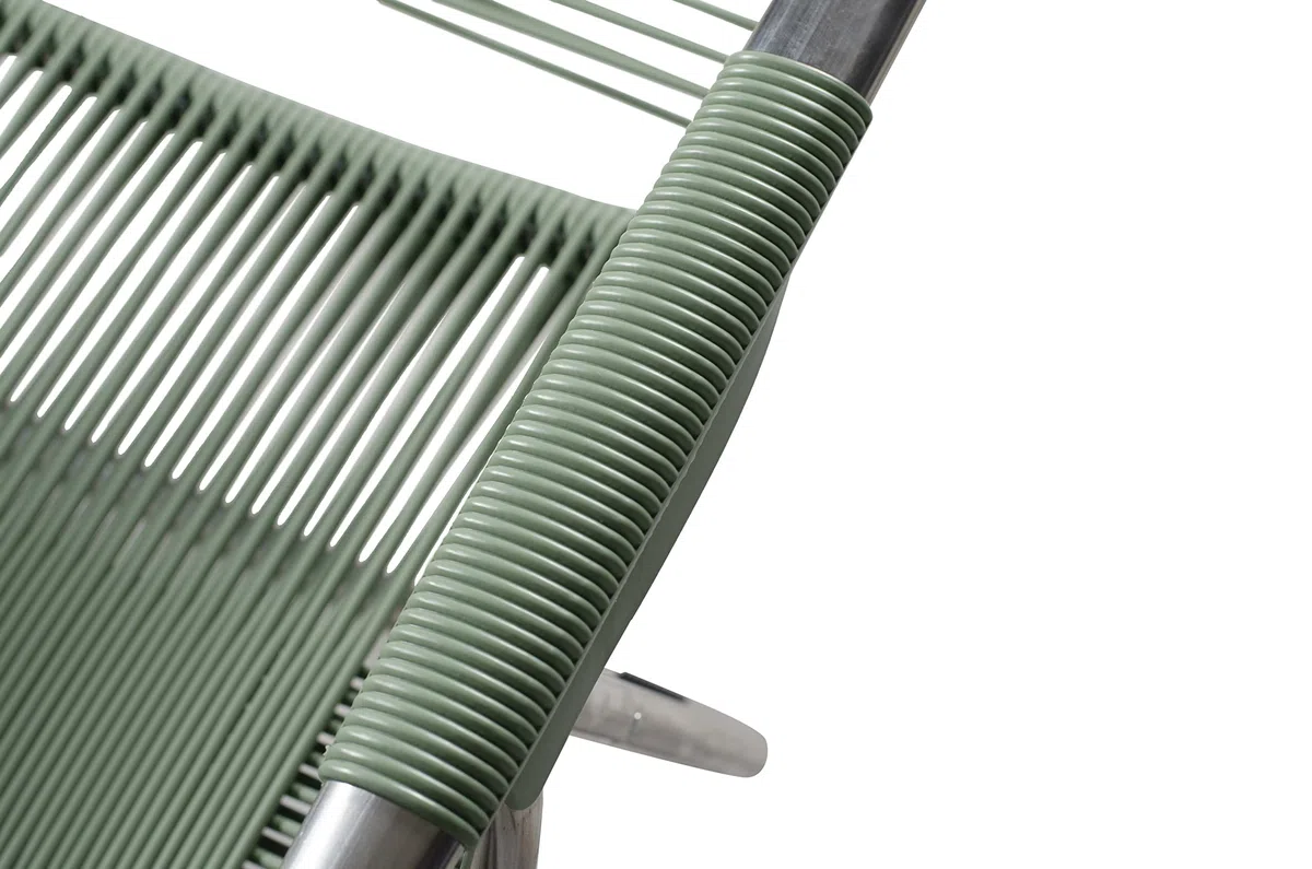 Fiam Spaghetti Poltrona Relax Cordonata Da Esterno Telaio Alluminio PVC Sage Green