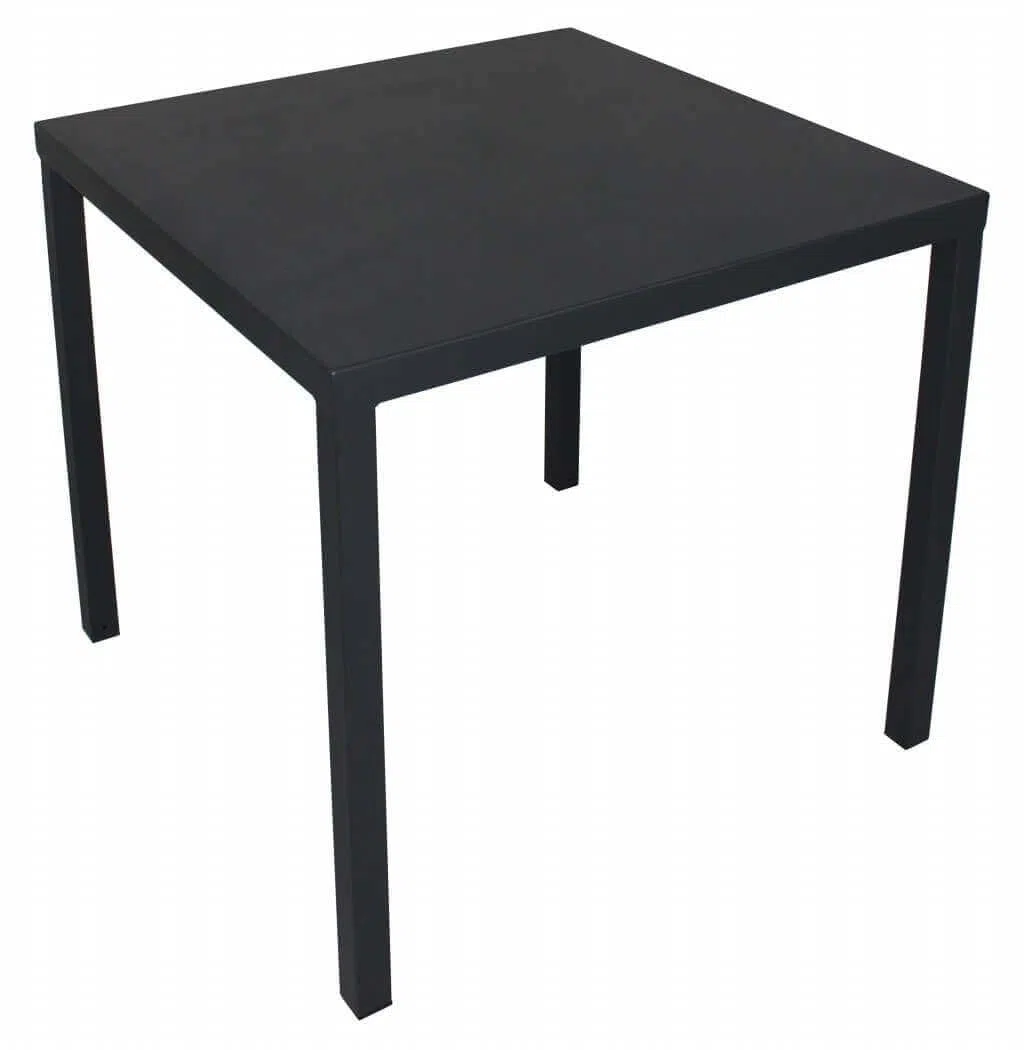 Milani Home Tavolo da Giardino Quadrato 80x80 cm Acciaio Antracite