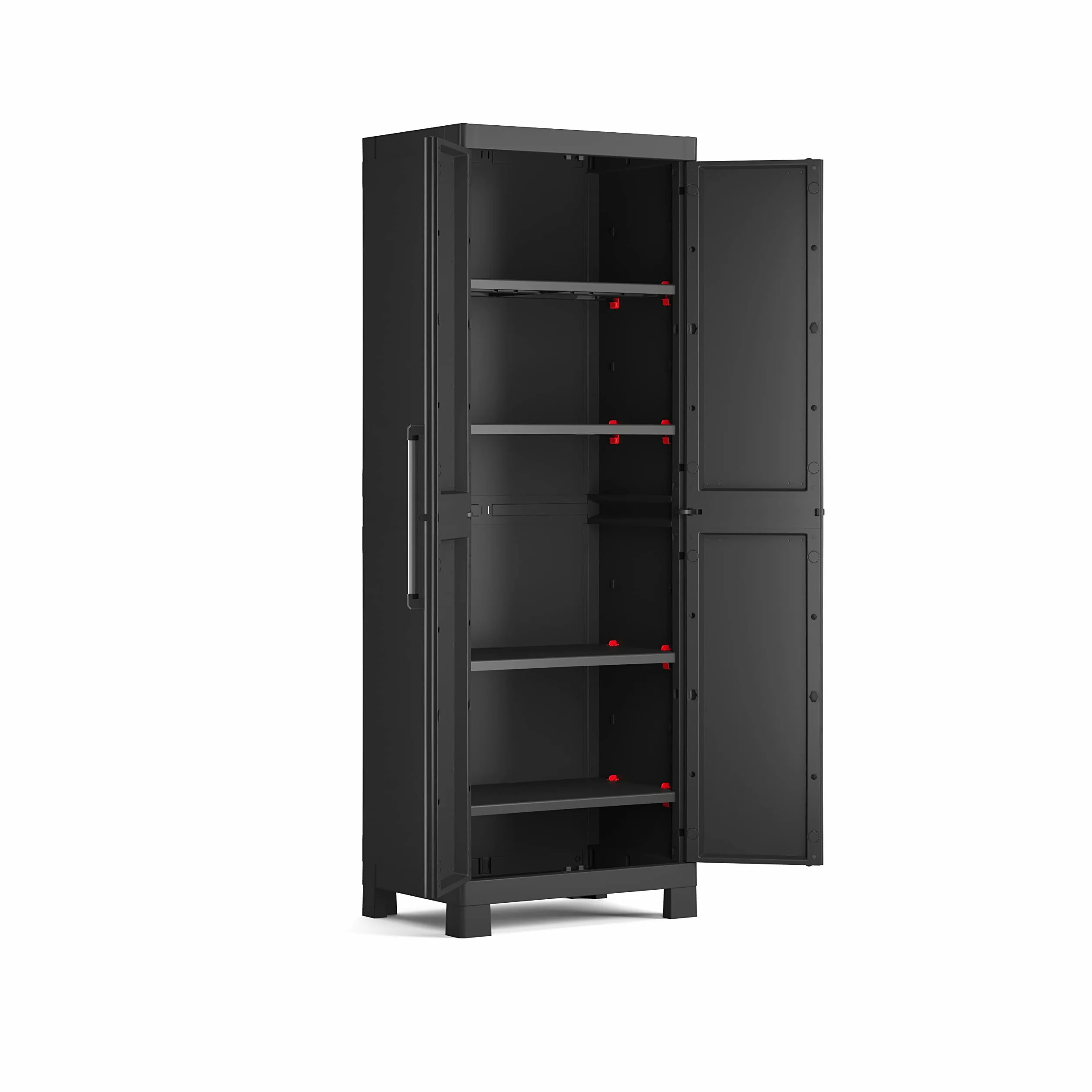 Keter Armadio 4 ripiani realizzato in resina Detroit Alto Nero 65x45x182H cm ECOMMERCE PACK