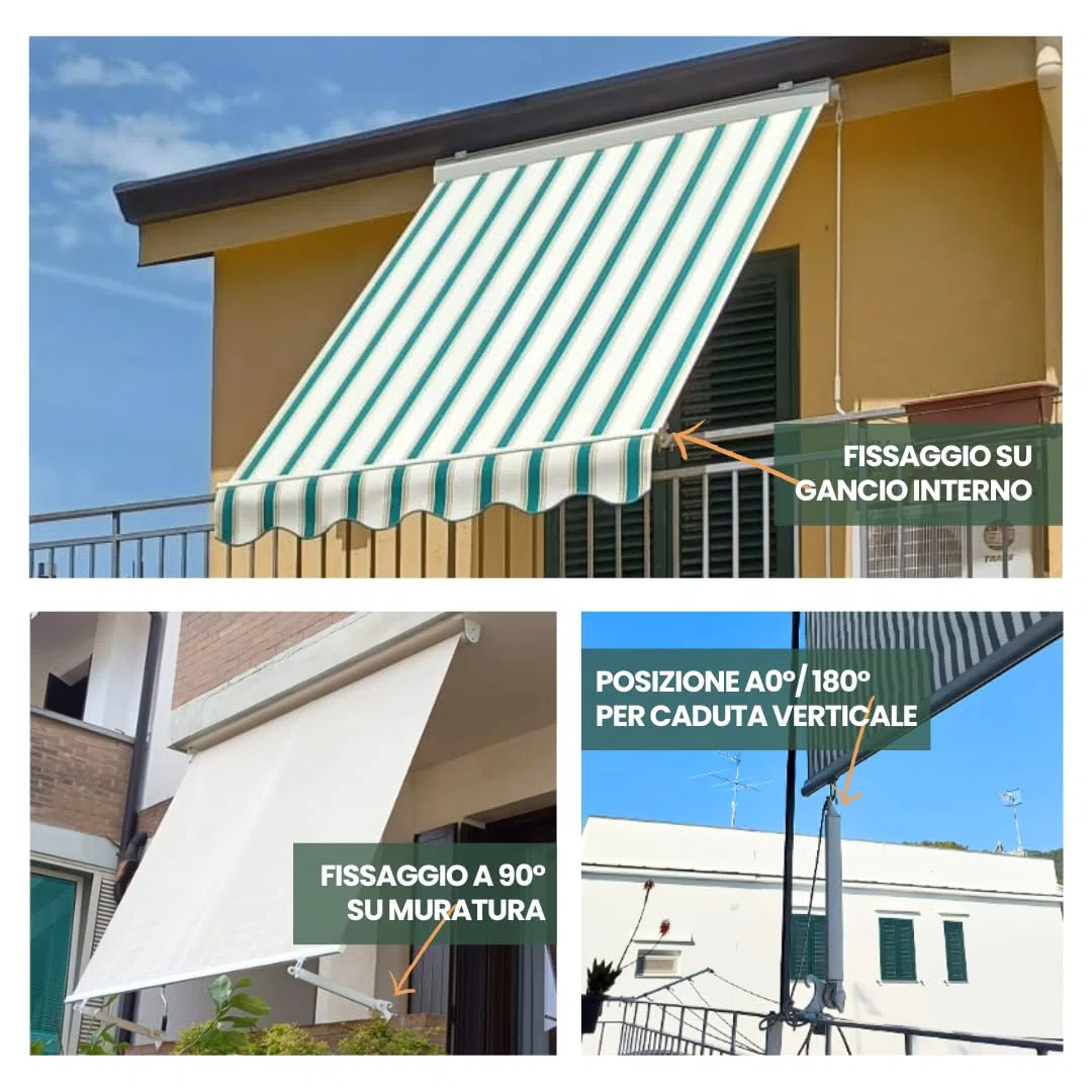Braccetti per Tende da Sole in Alluminio 50 cm Marrone 1 Coppia Regolabili
