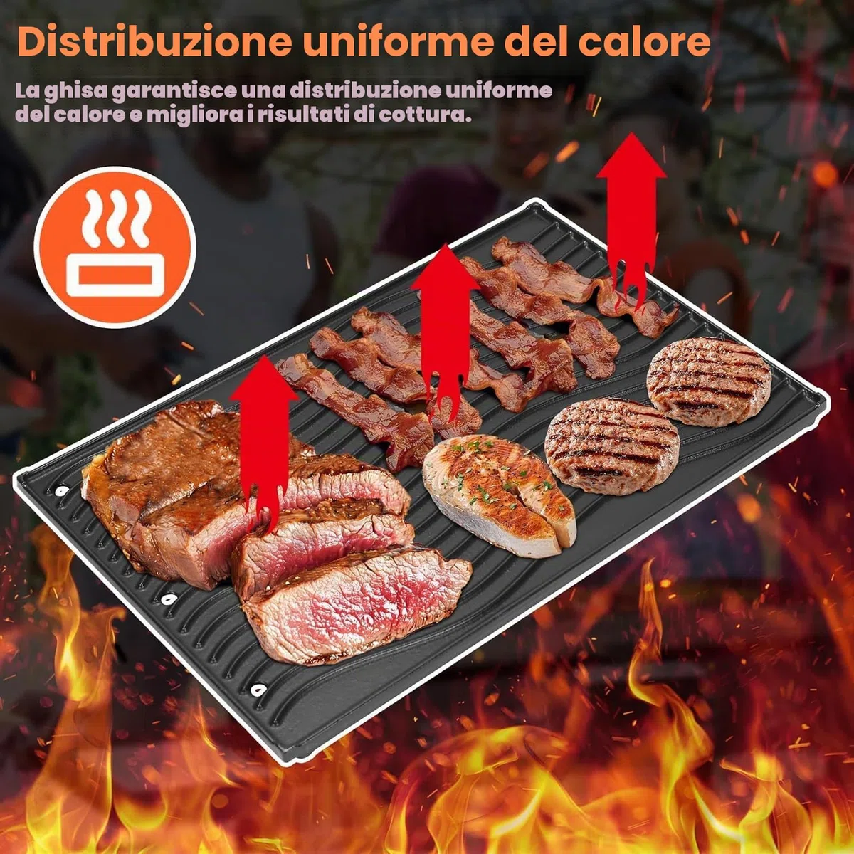 GFTIME 45 x 29,2 cm, piastra in ghisa di alta qualità per Napoleon Rogue 425 525 625, Freestyle, piastra in ghisa per rösle videro G3-s, piastre per barbecue Enders Uniq 3 ik Cruster, per Weber Spirit