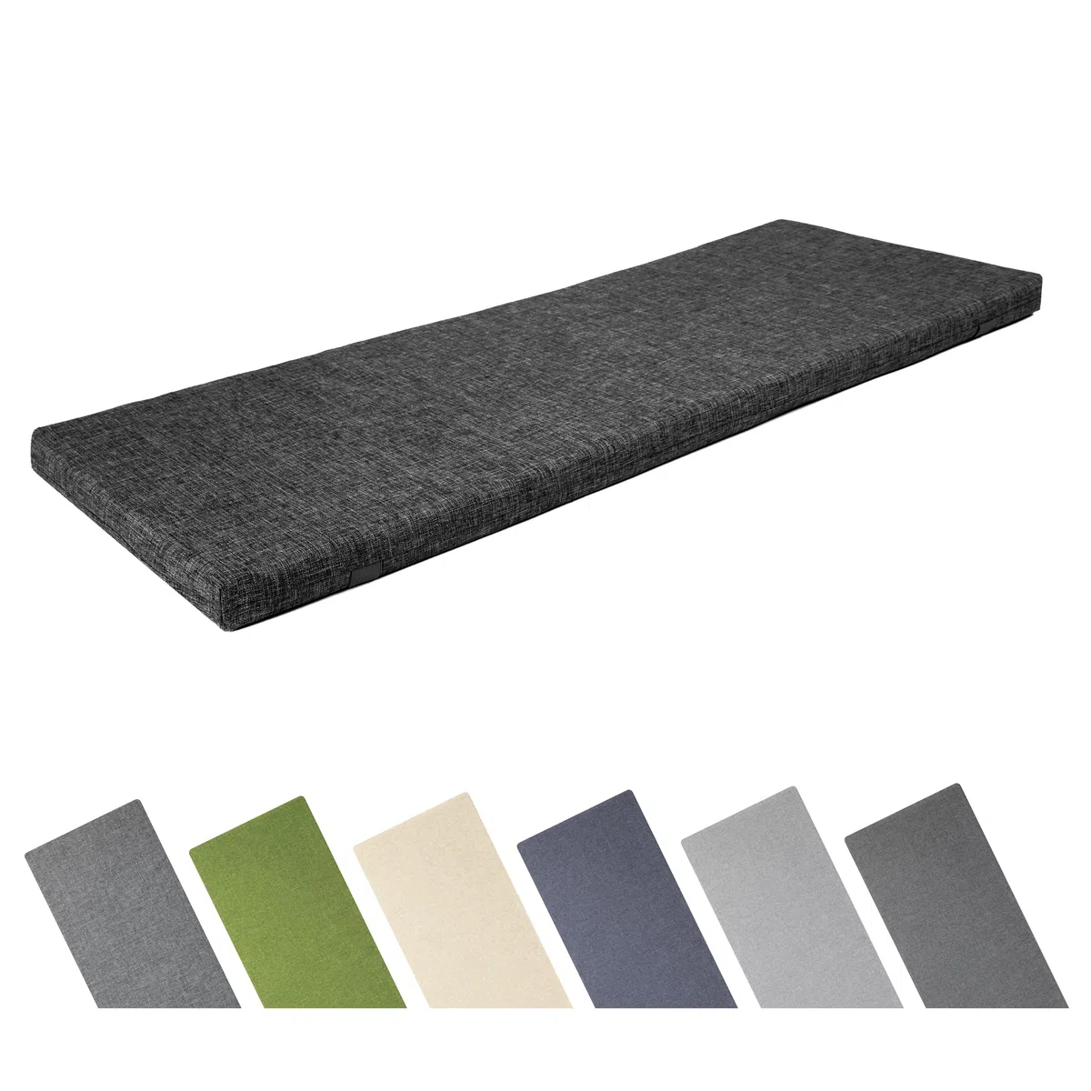 Garronda Impermeabile Cuscino per Panca da Esterno 100 x 40 in Poliestere Antracite