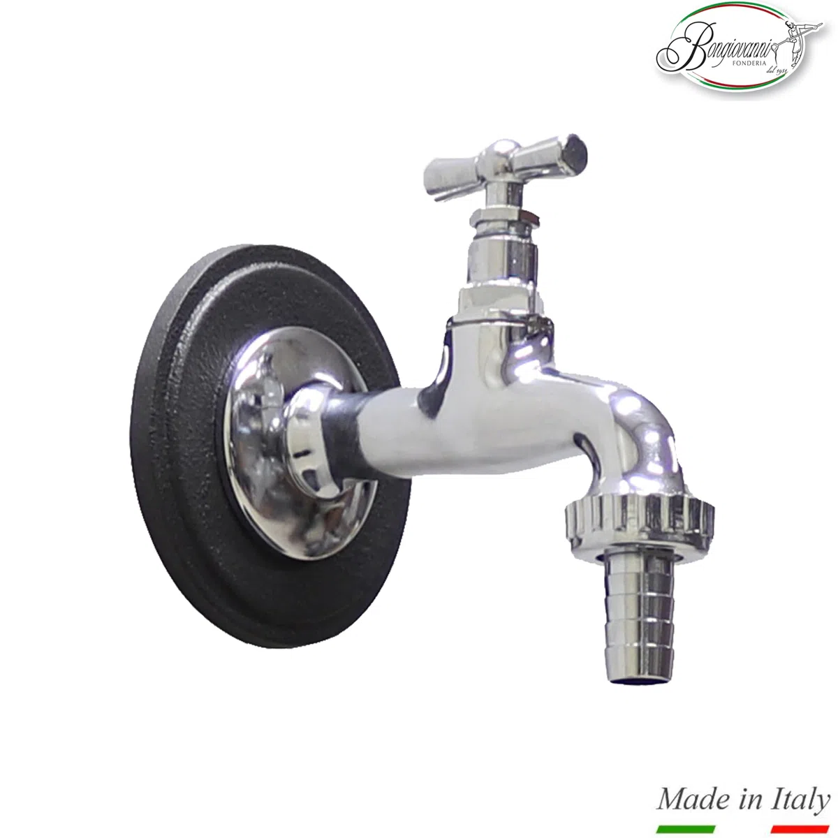 Fonderia Bongiovanni Fontanella da giardino esterno Modello 600 195C con Rubinetto in Ottone Cromato
