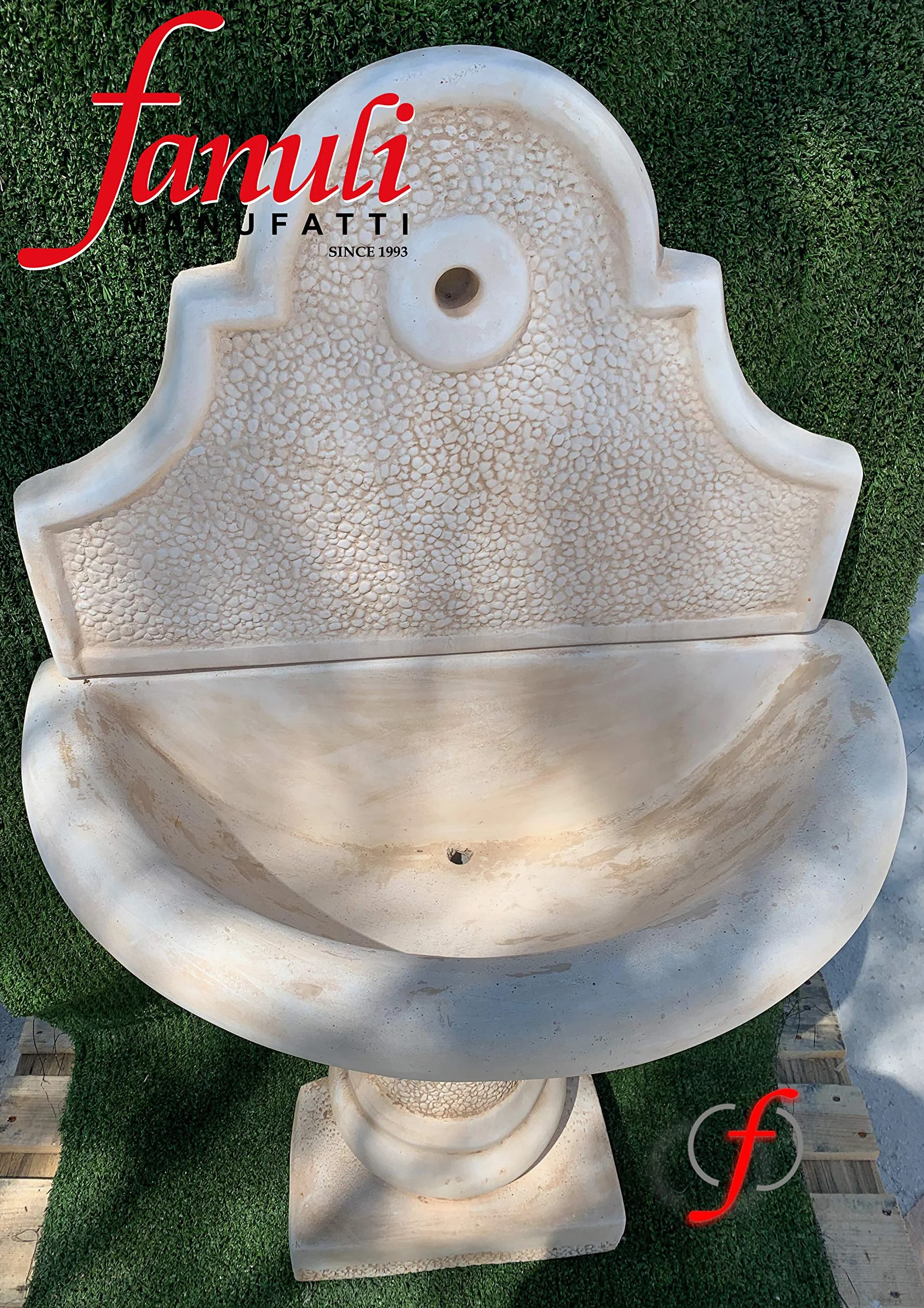 FONTANA A MURO TROPEA, FONTANA A COLONNA, SALVA SPAZIO, SCARICO A SCOMPARSA, LAVAMANI, ACQUAIO DA GIARDINO, LAVELLO DA ESTERNO FONTANELLA IN CEMENTO BIANCO E POLVERE DI MARMO, FONTANINE DA RUBINETTO