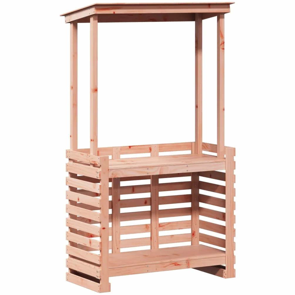 Generico Tavolo Bar da Esterno con Tetto 112,5x57x195,5cm Legno Massello,Mobili da Giardino,Tavoli da giardino-832537