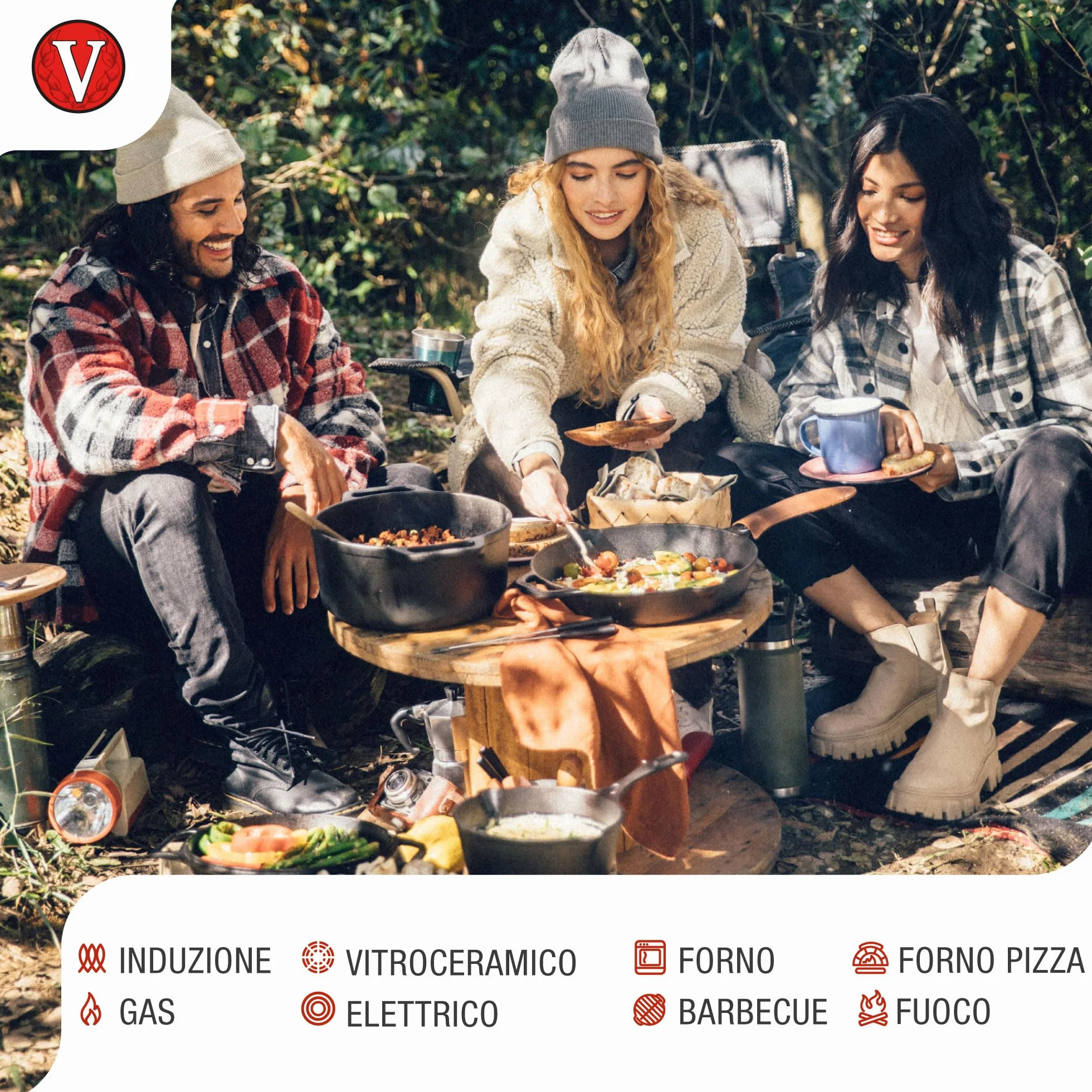 Victoria Forno Olandese, Pentola et Padella Induzione Ghisa Smaltata 31 cm Ovale, Cocotte 5,7L, Senza PTFE né PFOA, Adatta per Fuoco, Barbecue, Forno, Vetroceramica, Gas