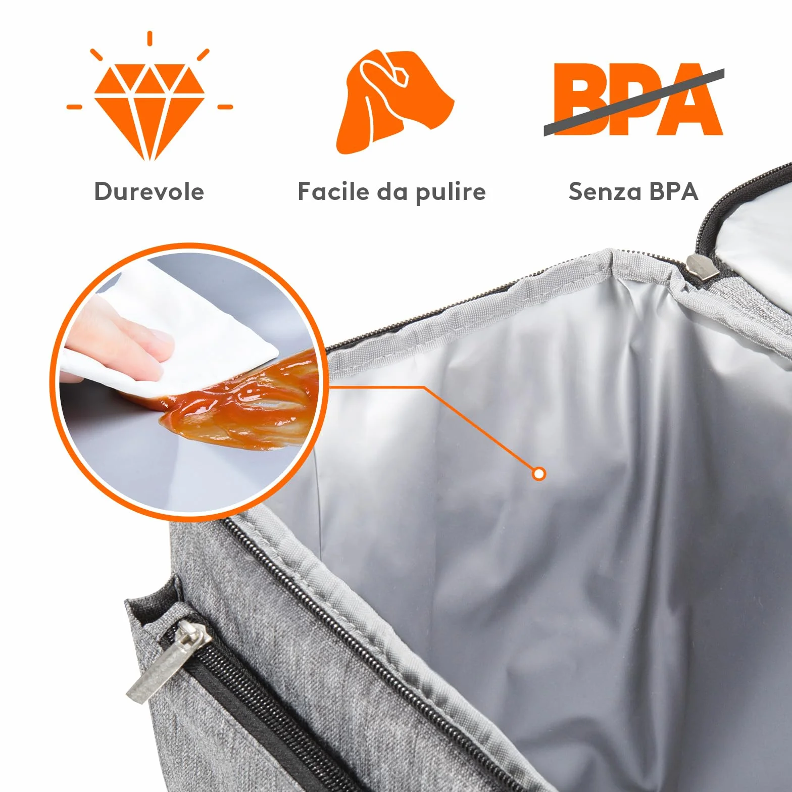 Lifewit Zaino Termico Borsa Frigo 21L Grande Doppio Strato Tenuta Stagna Portatile Grigio