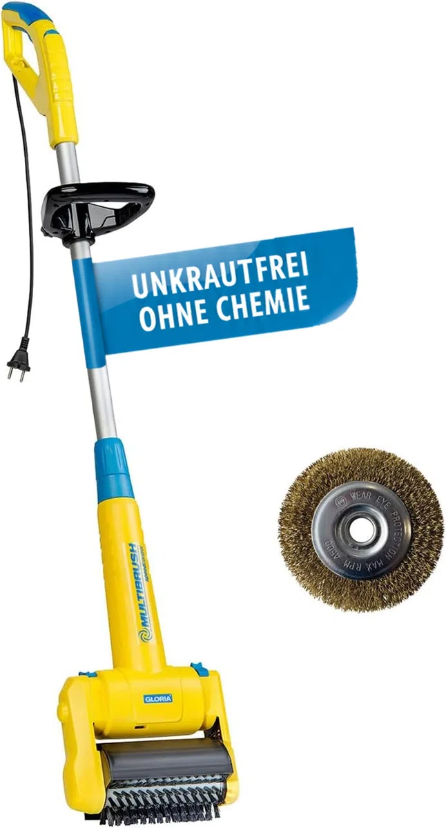 GLORIA MultiBrush speedcontrol PLUS 500W 11-in-1 Electric Brush for Stone, Grout, Wood & Lawn